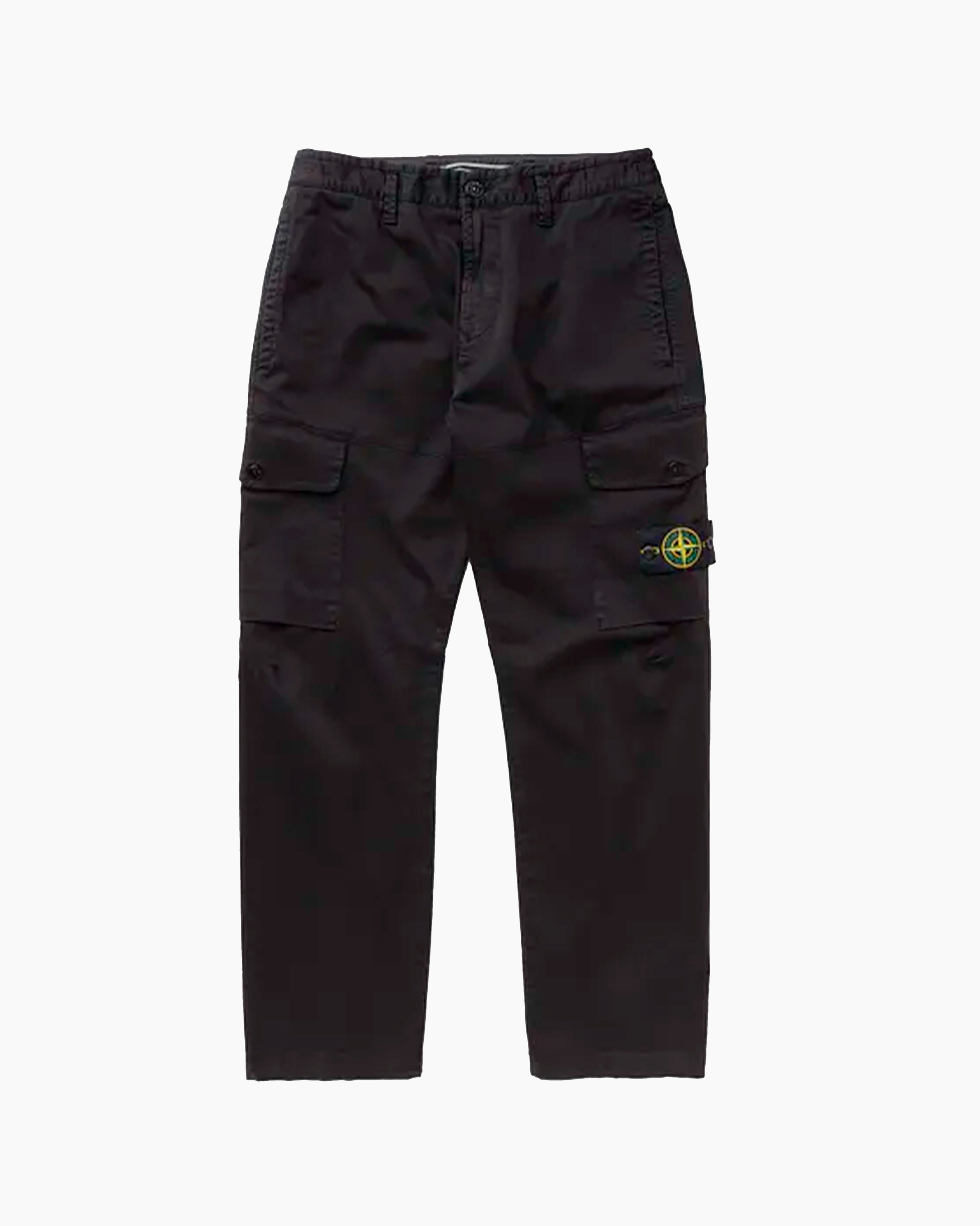 Stone Island Pantalon - Cotton Satin Cargo - Noir