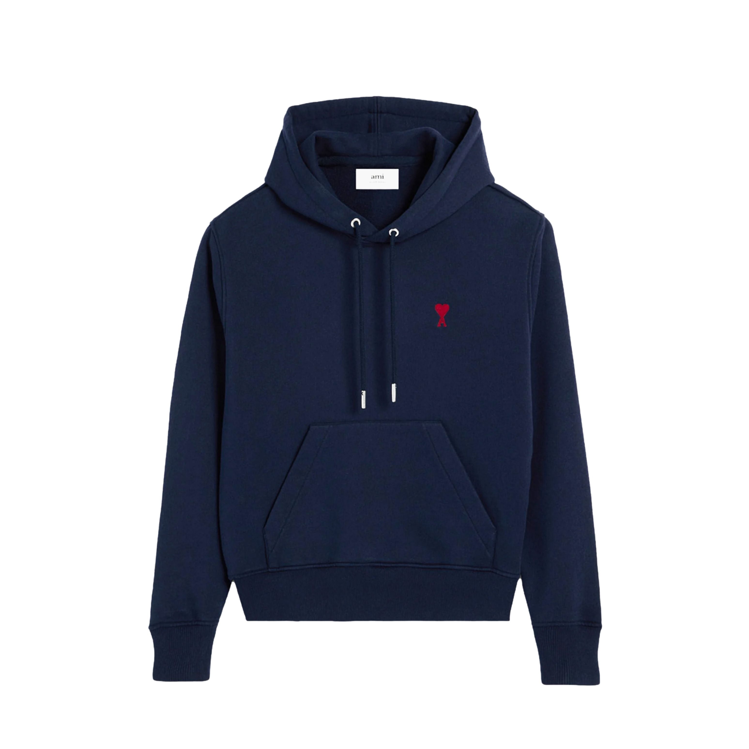 Ami Paris Hoodie Bleu Ami de Coeur Rouge