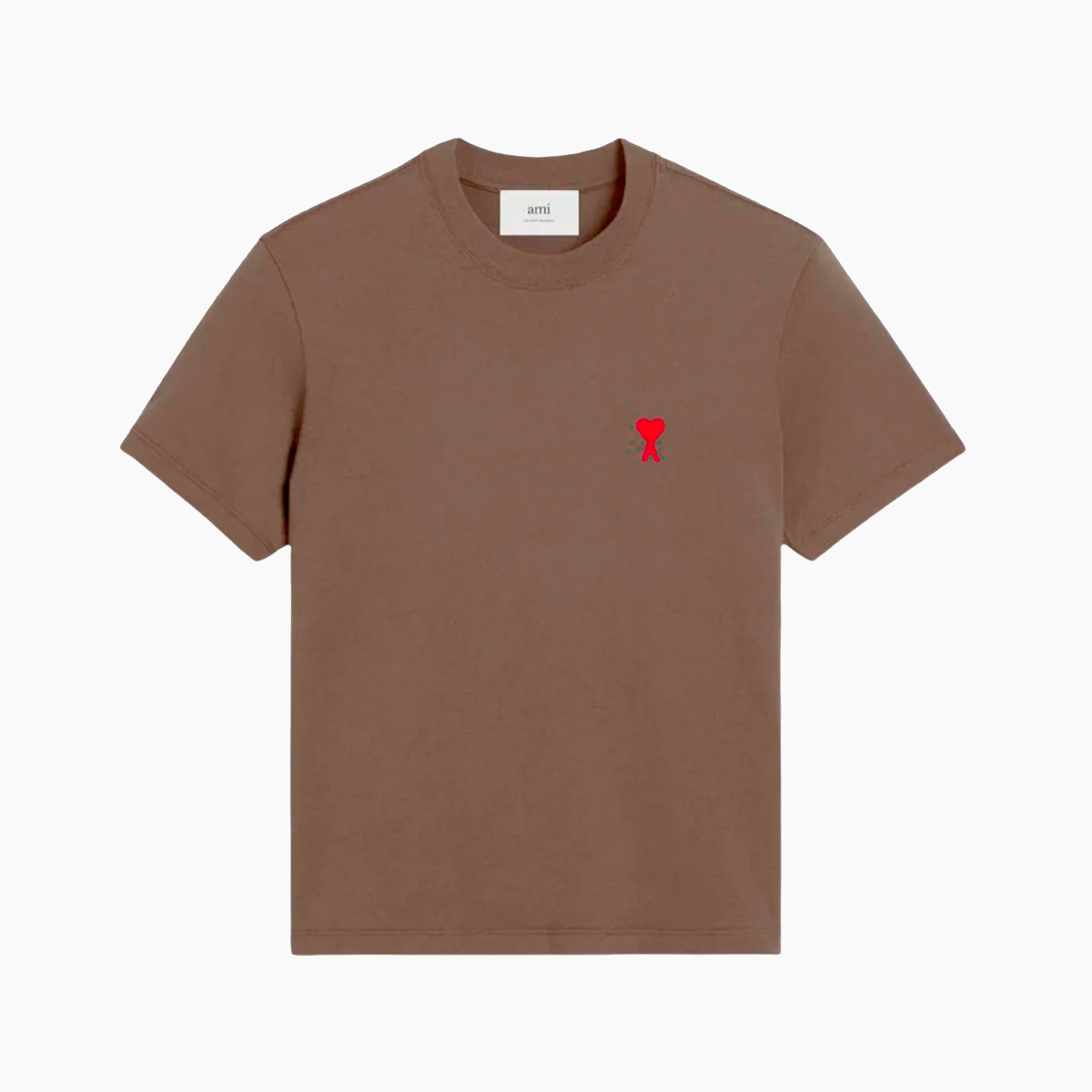 【関税込み】AMI Paris ブラウン Red Ami de Coeur 長袖Tシャツ Ami_Paris_T-