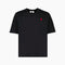 Ami Paris Black T-shirt Ami de Coeur Red