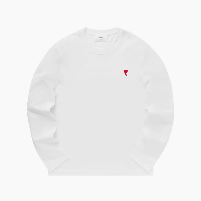 Ami Paris T-shirt manches longues Ami de Coeur Rouge Blanc