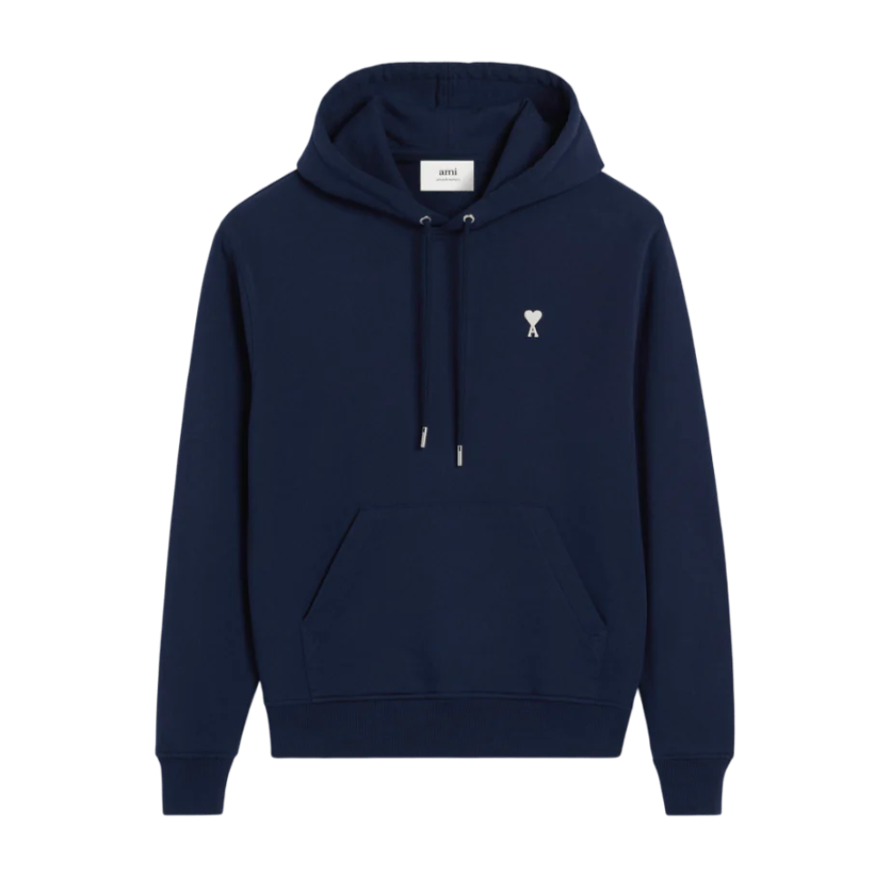 Ami Paris Hoodie Bleu Ami de Coeur Blanc