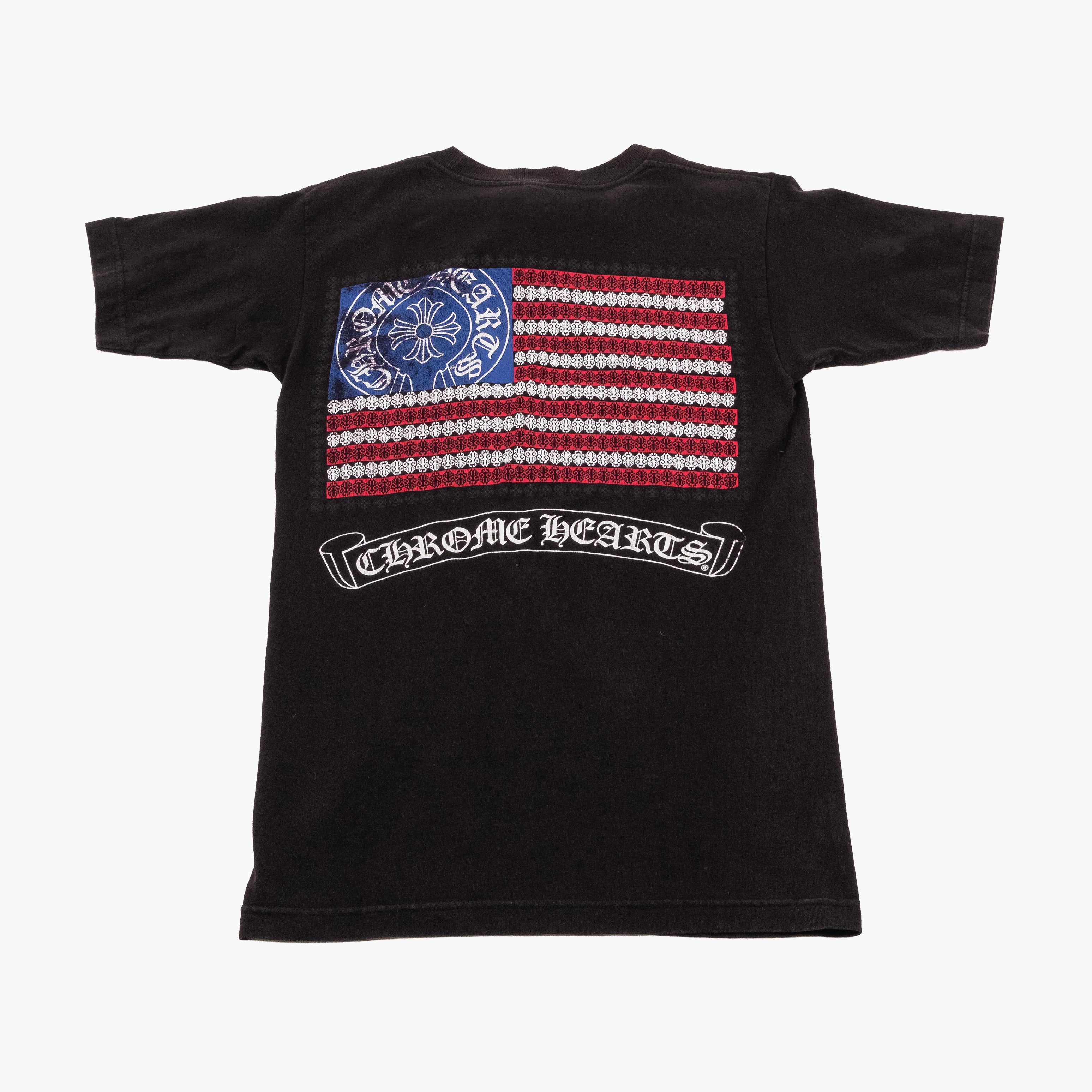 Chrome Hearts Vintage T-shirt Noir American Flag Dagger Chrome Hearts