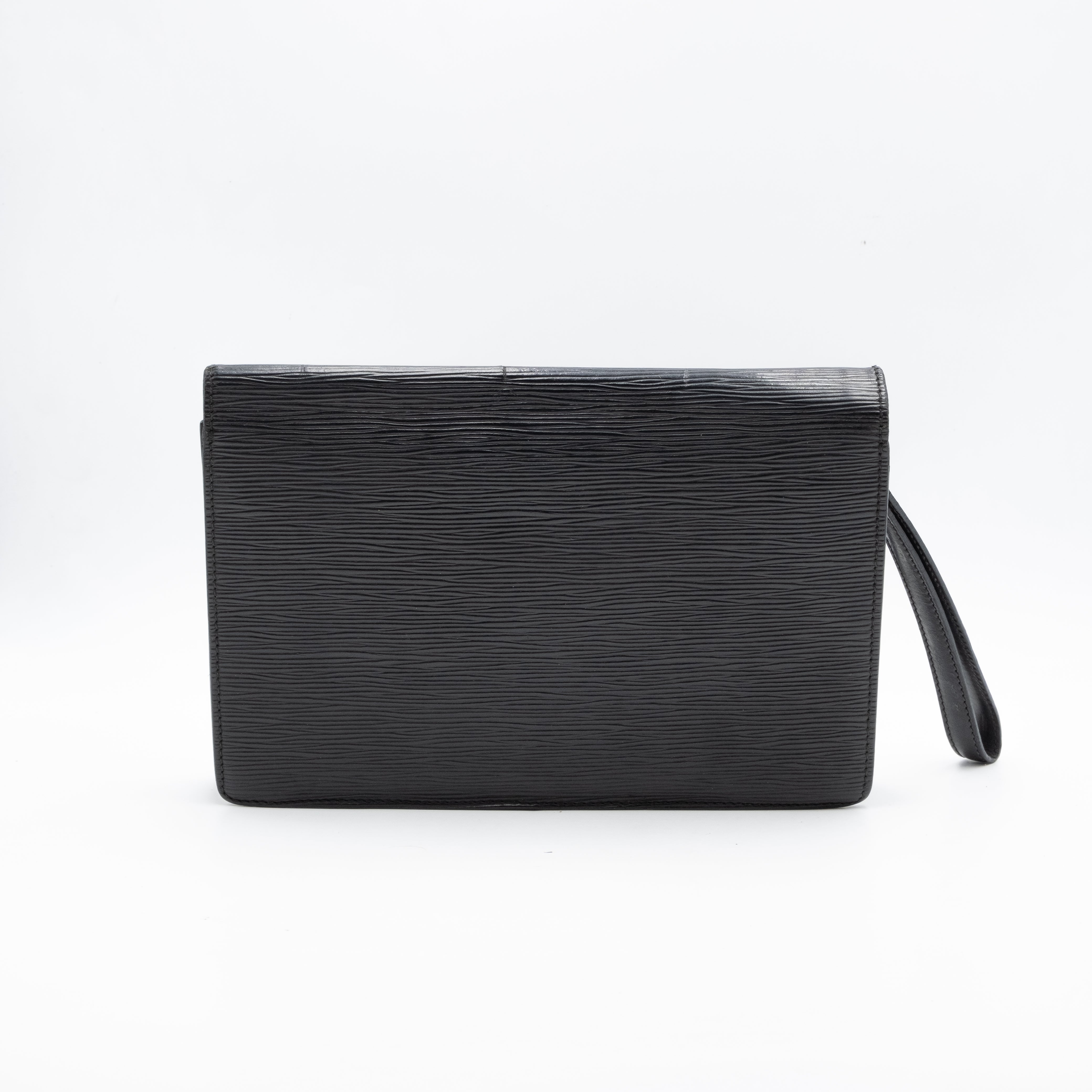Louis Vuitton Sac Pochette avec Dragonne Cuir Epi Noir