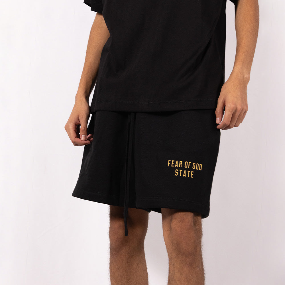 Essentials Fear Of God Short Fleece Soccer Black