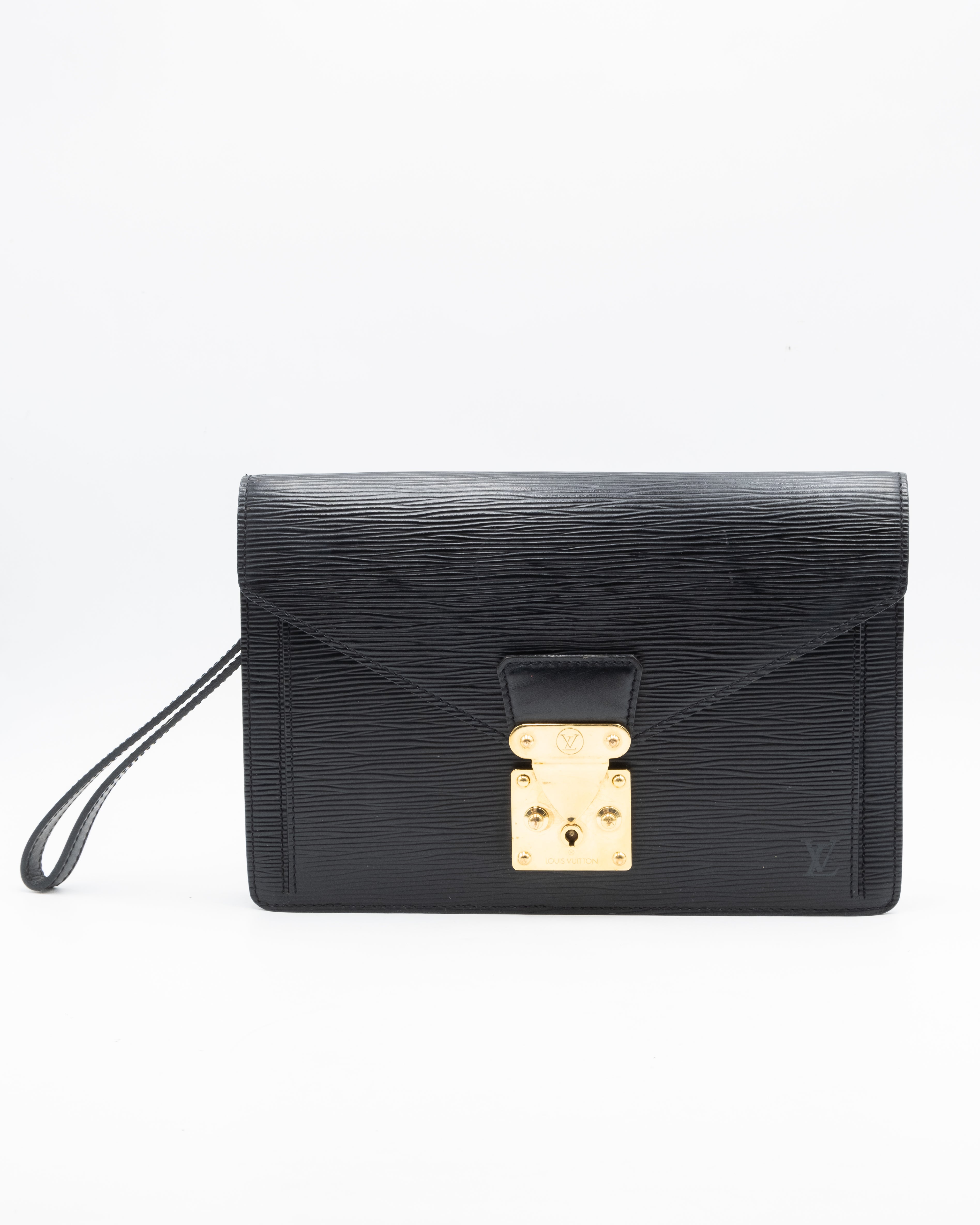 Louis Vuitton Sac Pochette avec Dragonne Cuir Epi Noir