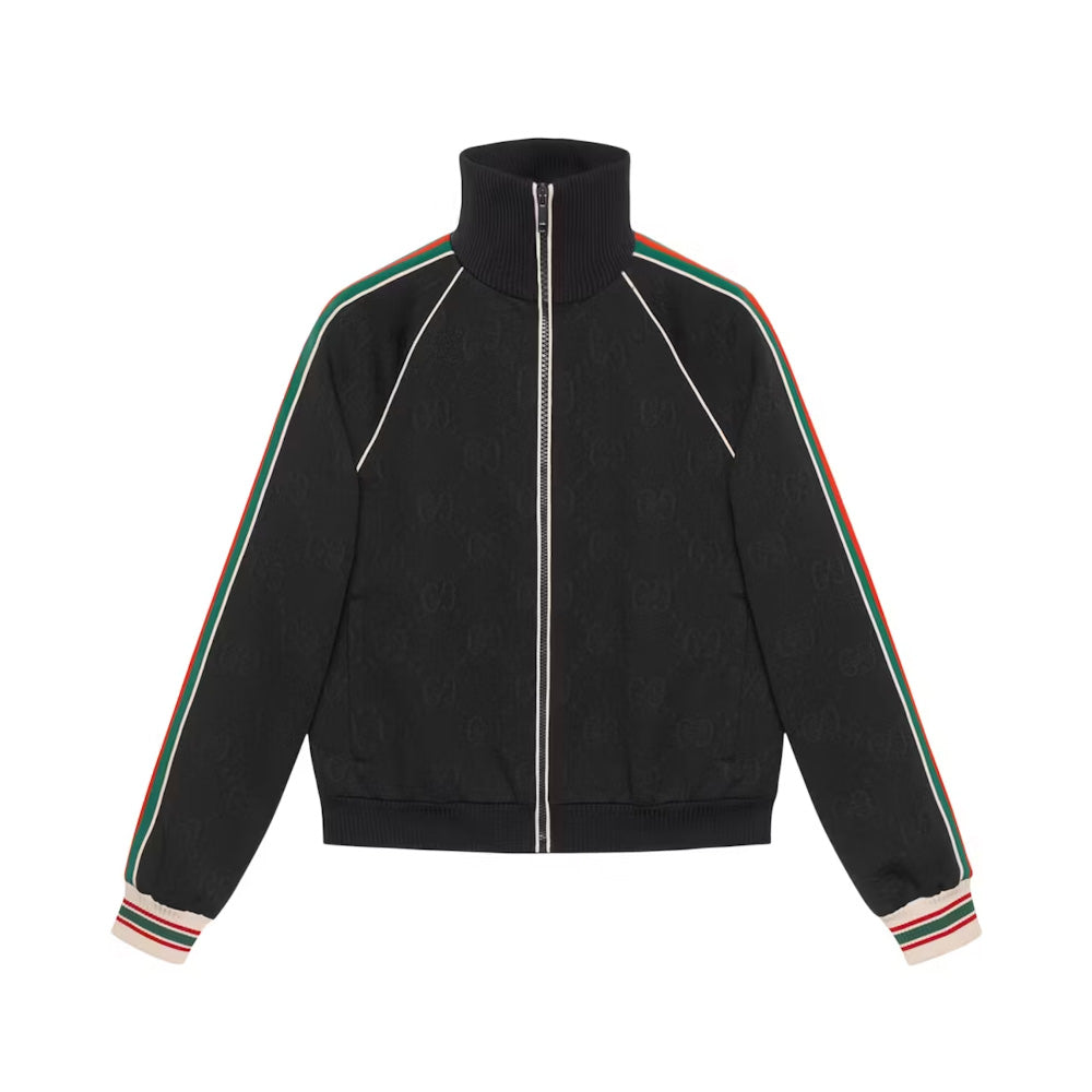 Gucci Veste Zip Jersey Jacquard GG Noir