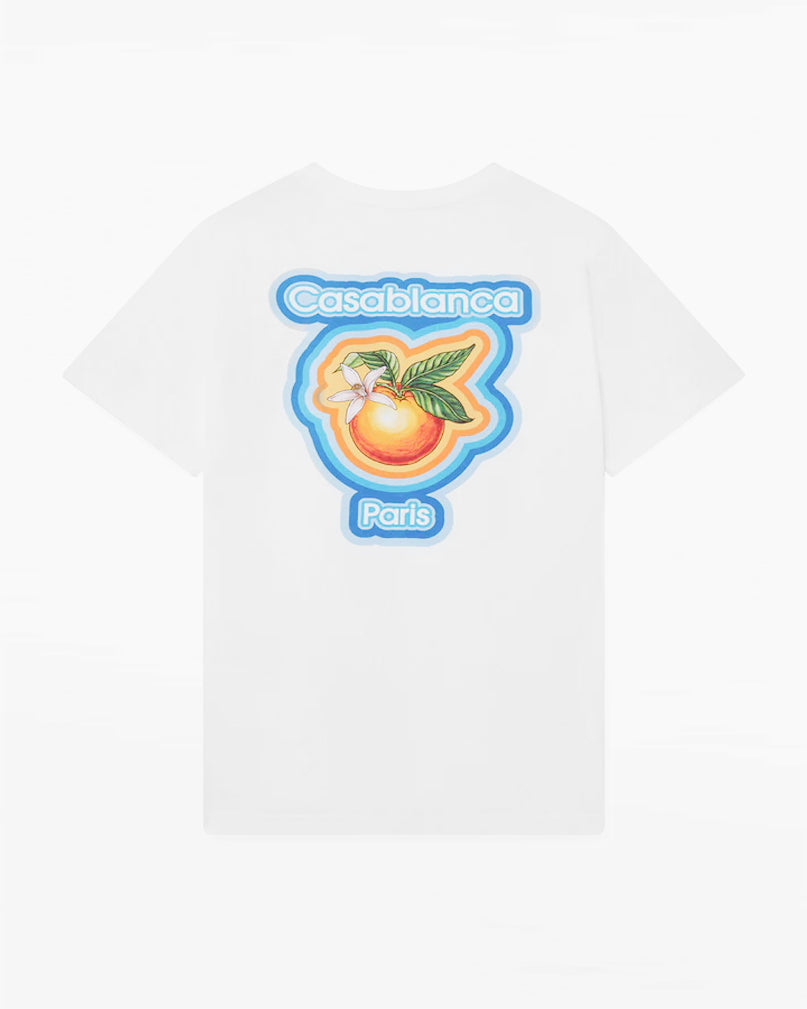 T-Shirt - Radiating Orange - White