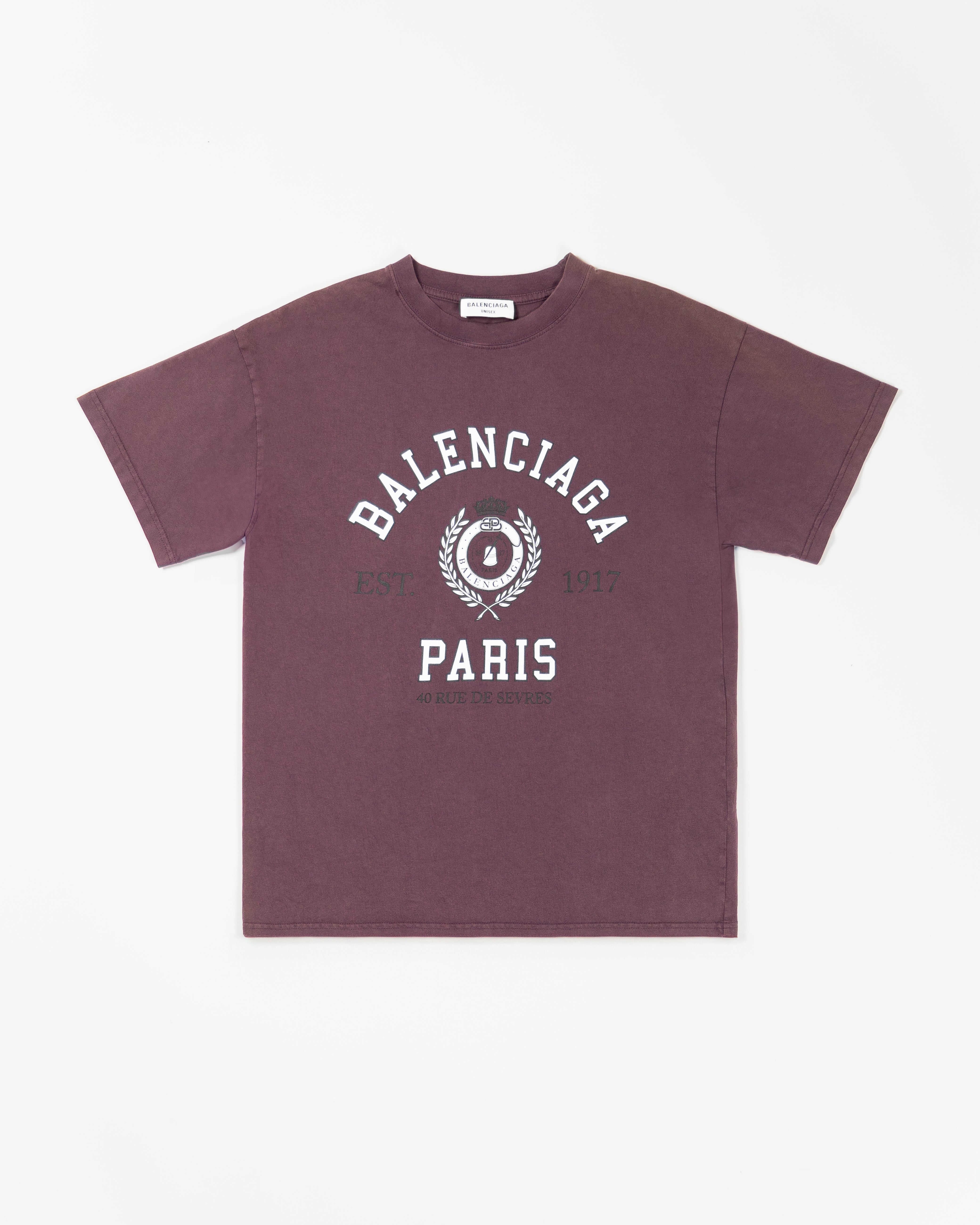 Balenciaga T-Shirt College 1917 Bordeaux