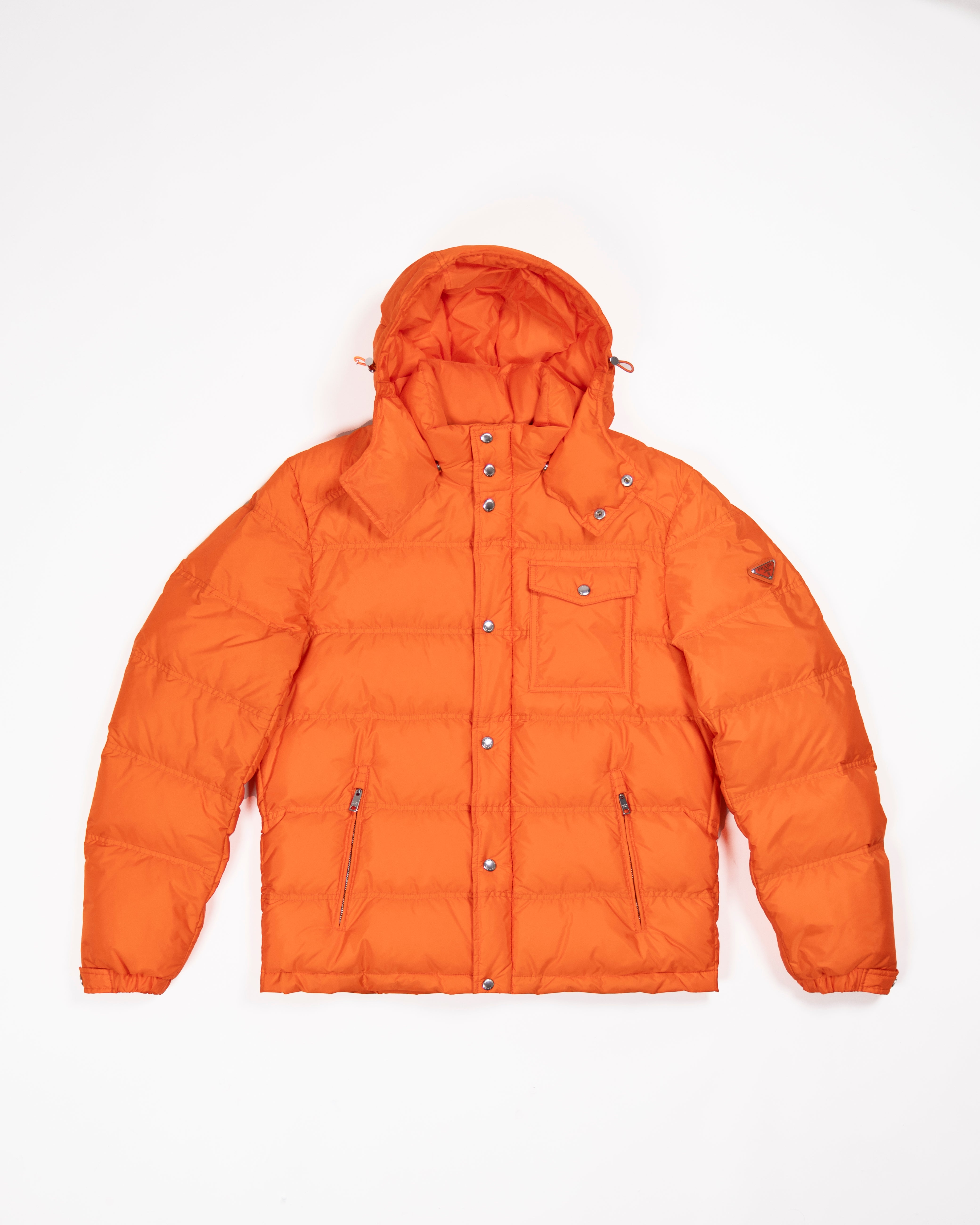 Prada Puffer Jacket Pocket Flash Orange