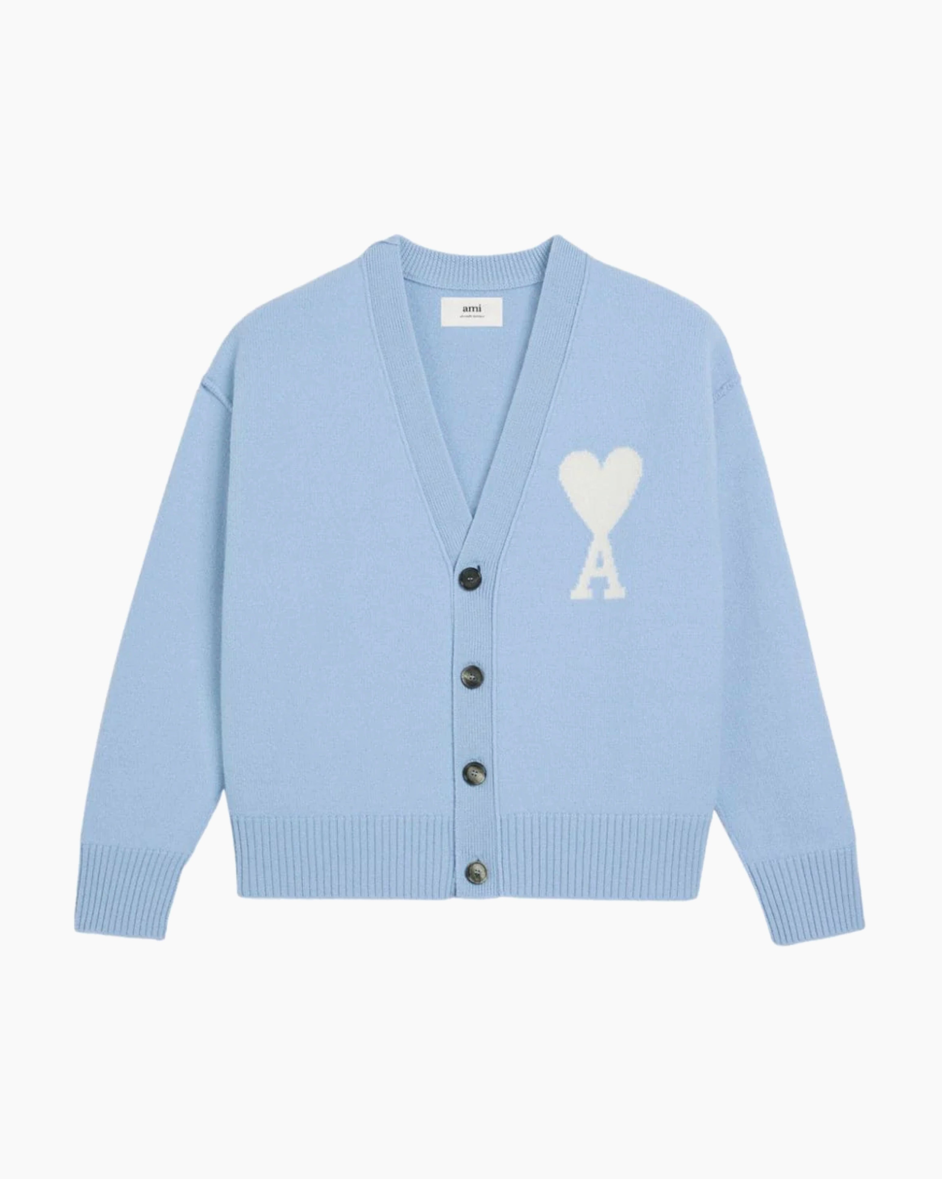 新品　ami paris ブルー アルパカAMI DE COEUR ビーニー Ami Paris Cardigan Ami de Coeur Blue Wool Unisex