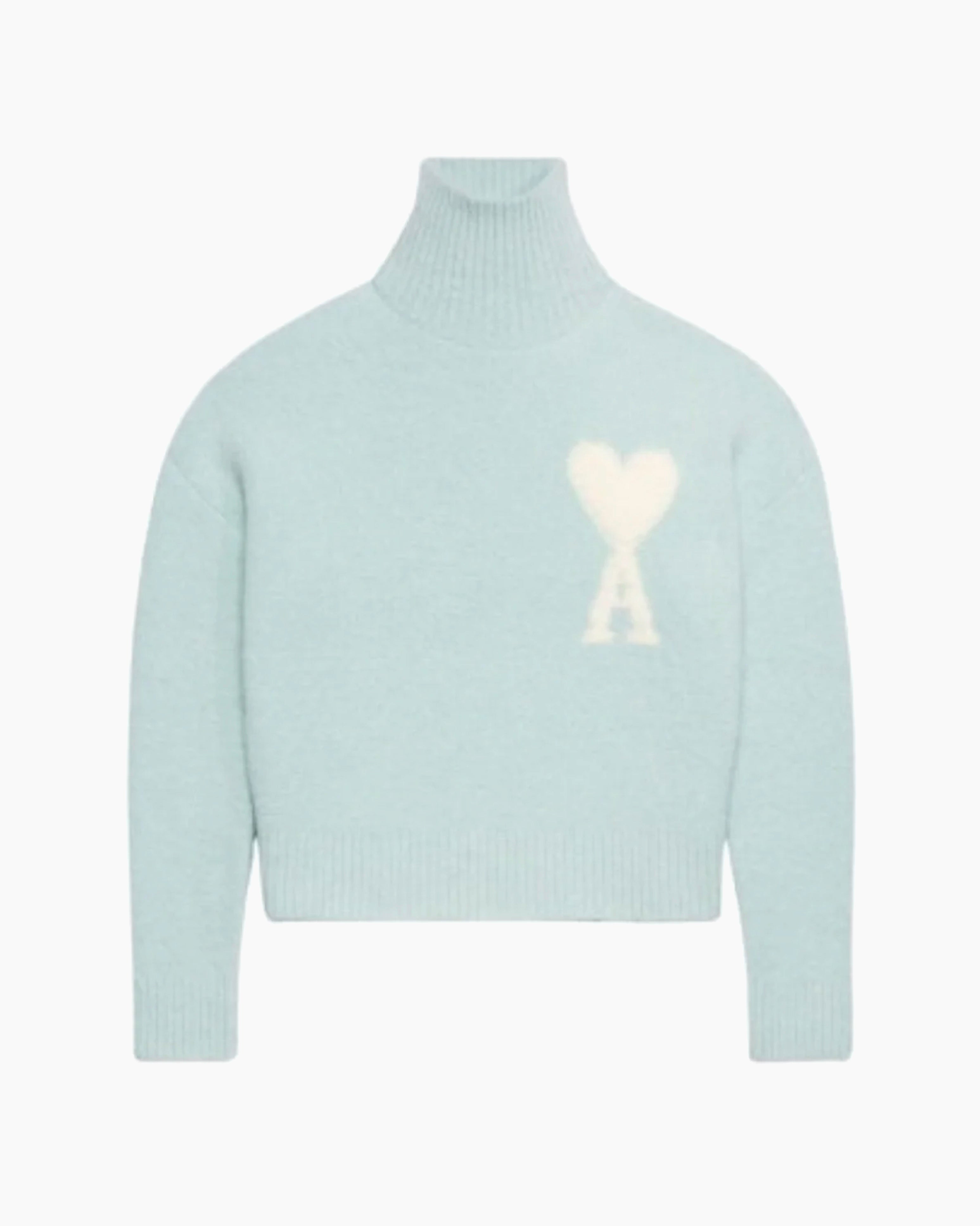 Ami Paris Roll Knit Aquamarine Col Chemise