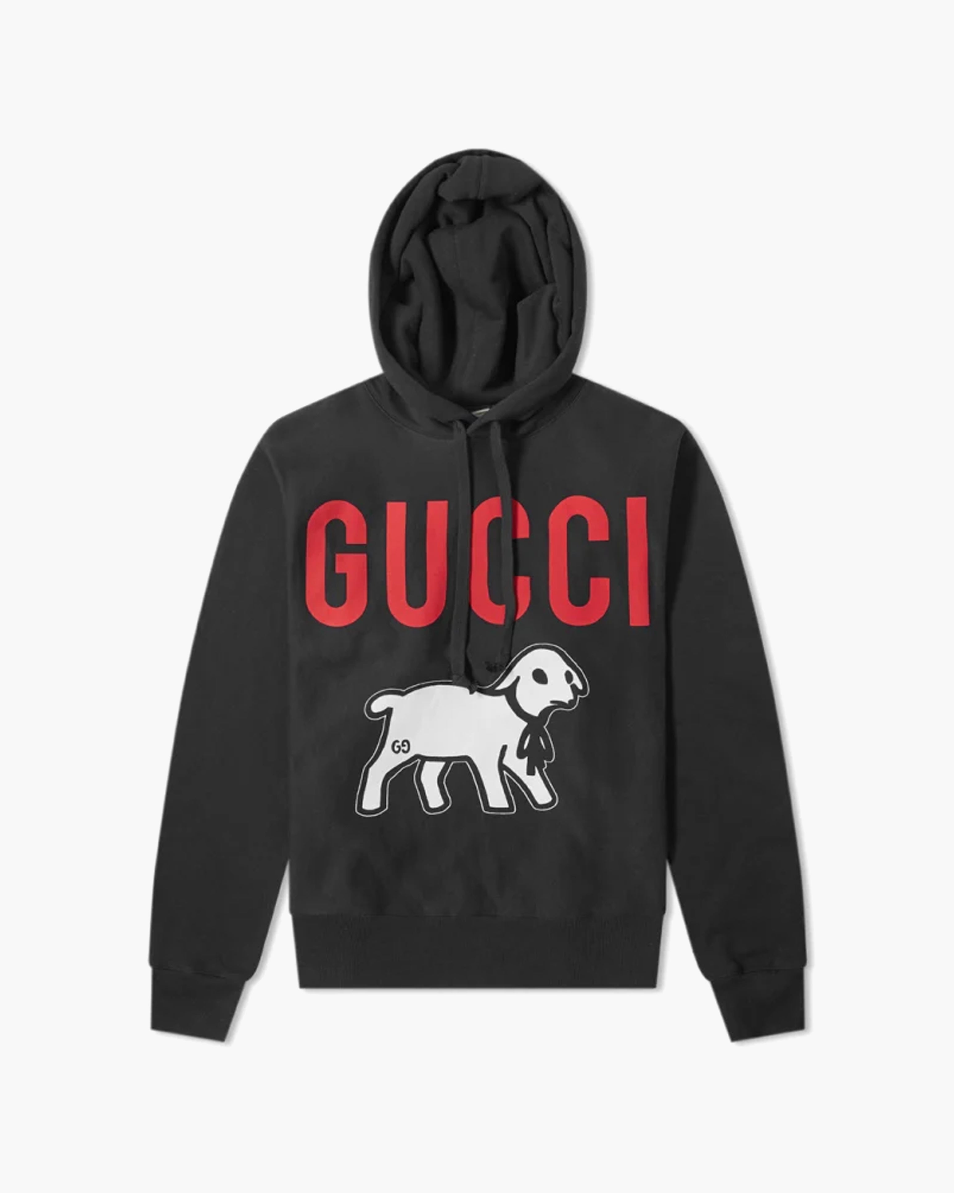 Gucci Lamb Logo Printed Hooded Drawstring