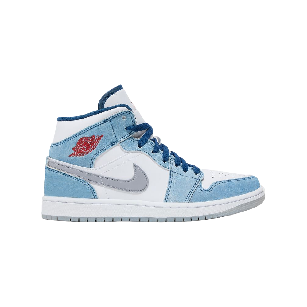 Air Jordan 1 Mid French Blue Fire Red