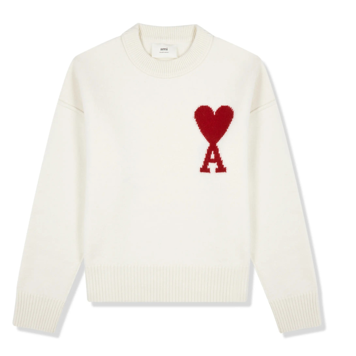 Ami Paris Ami De Coeur Tone On Tone Pale Pink Sweatshirt