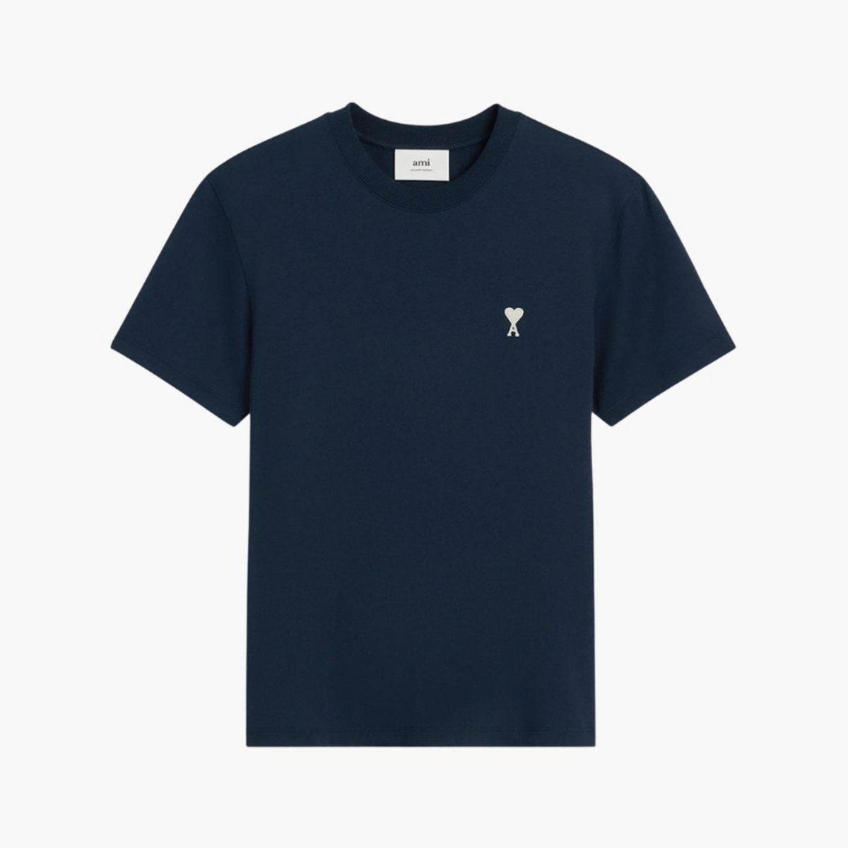 Ami Paris Navy Blue T-shirt Ami de Coeur White