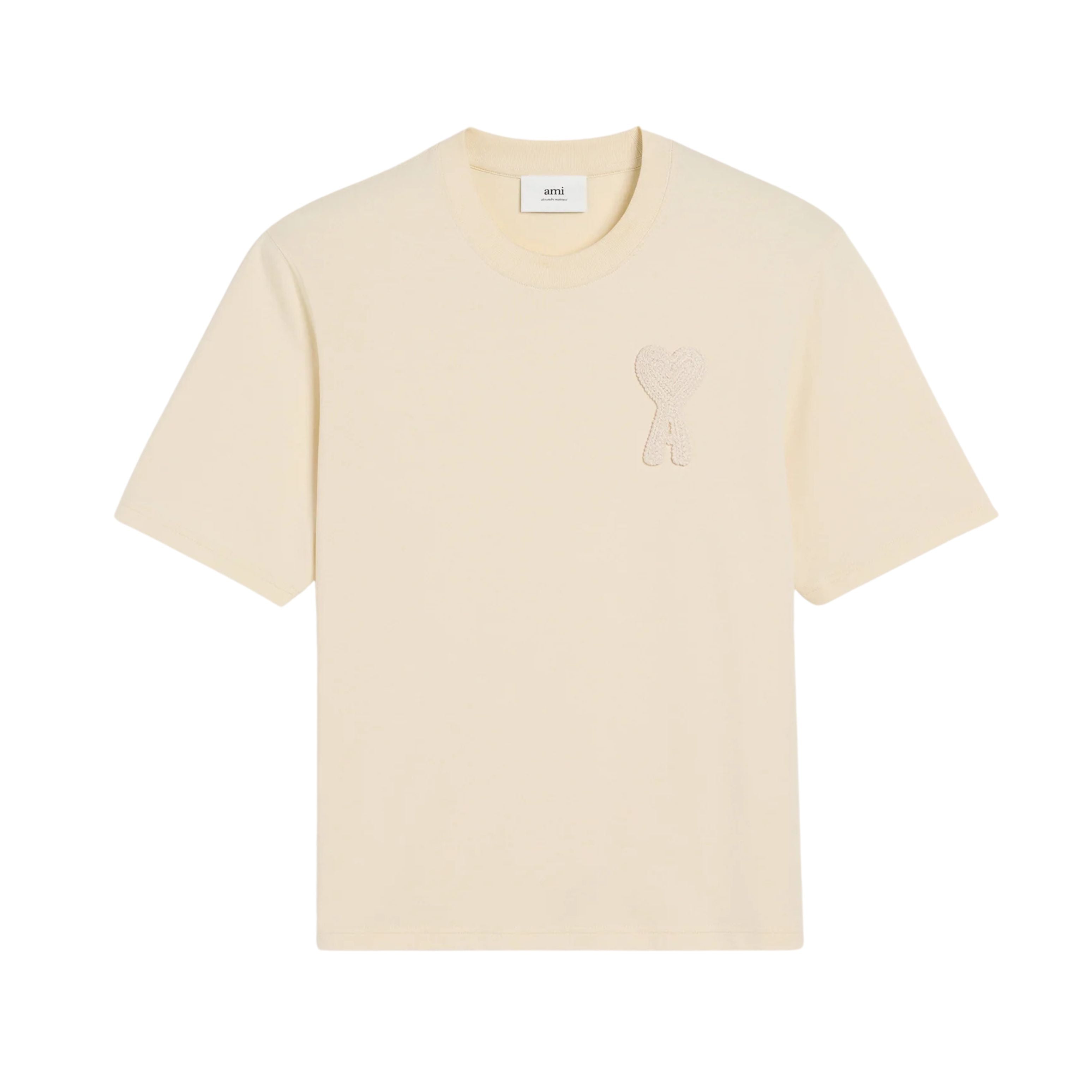 Ami Paris T-shirt Beige Patch Ami de Coeur Beige