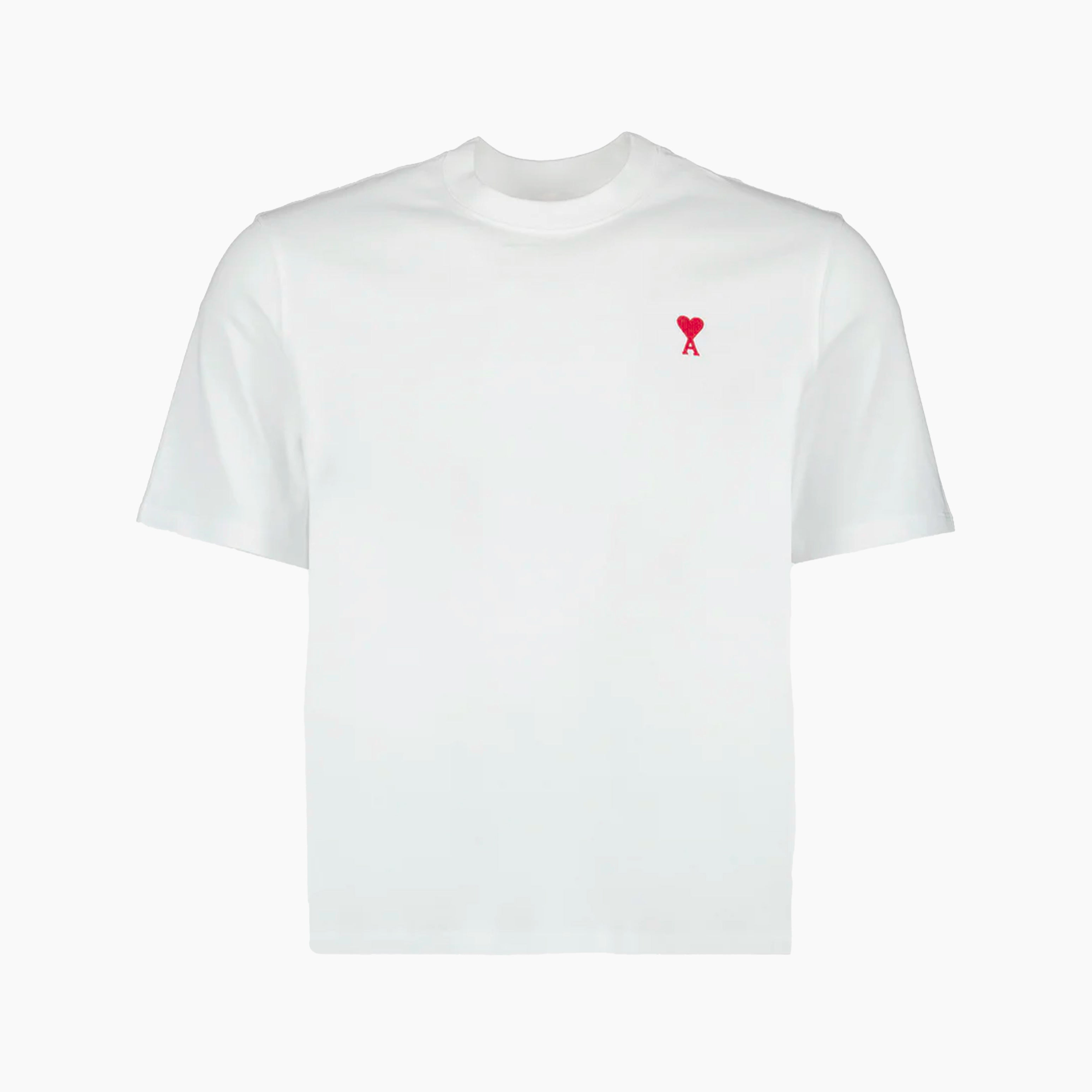 Ami Paris T-shirt Blanc Ami de Coeur Rouge