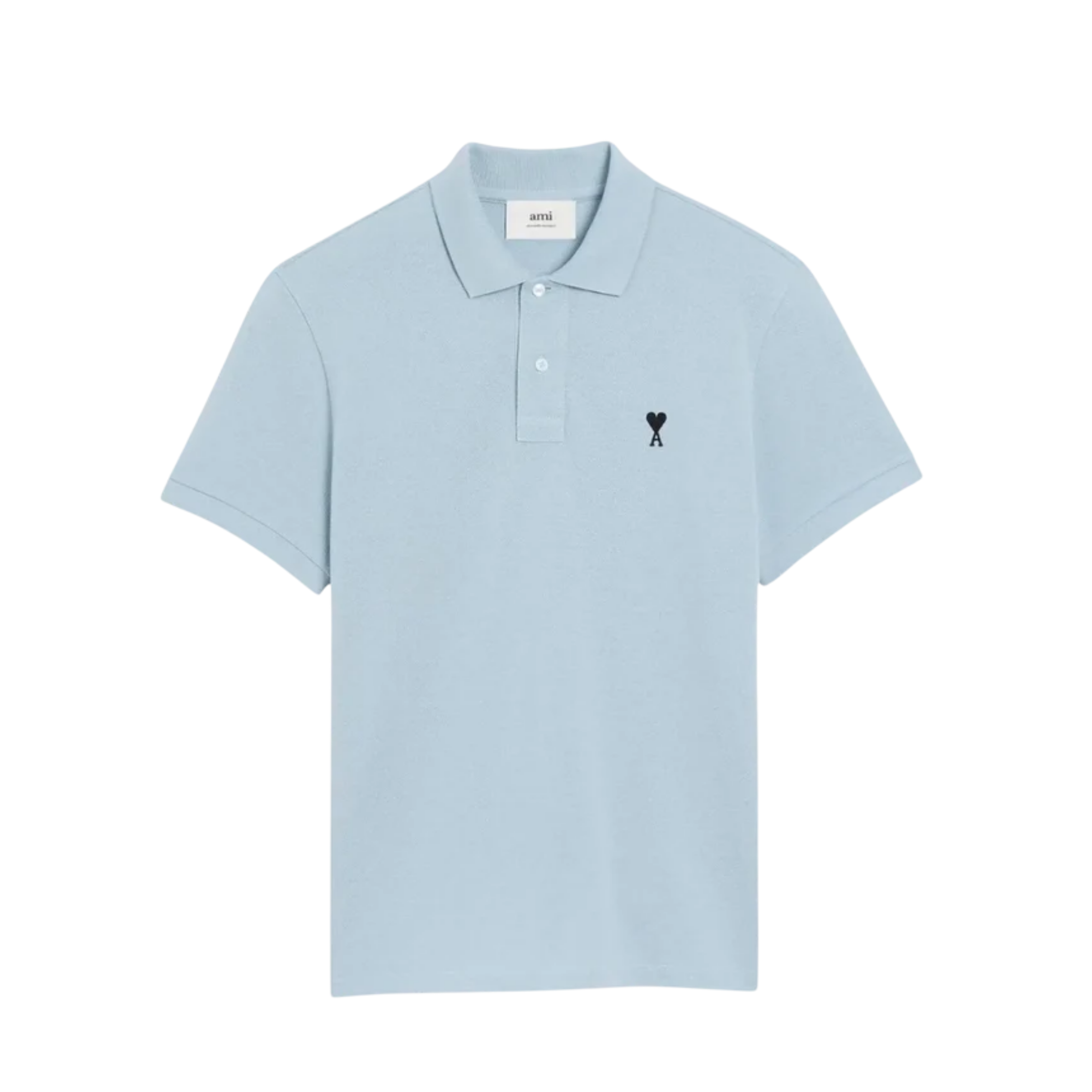 Polo Ami Paris Bleu Ciel De Coeur Noir