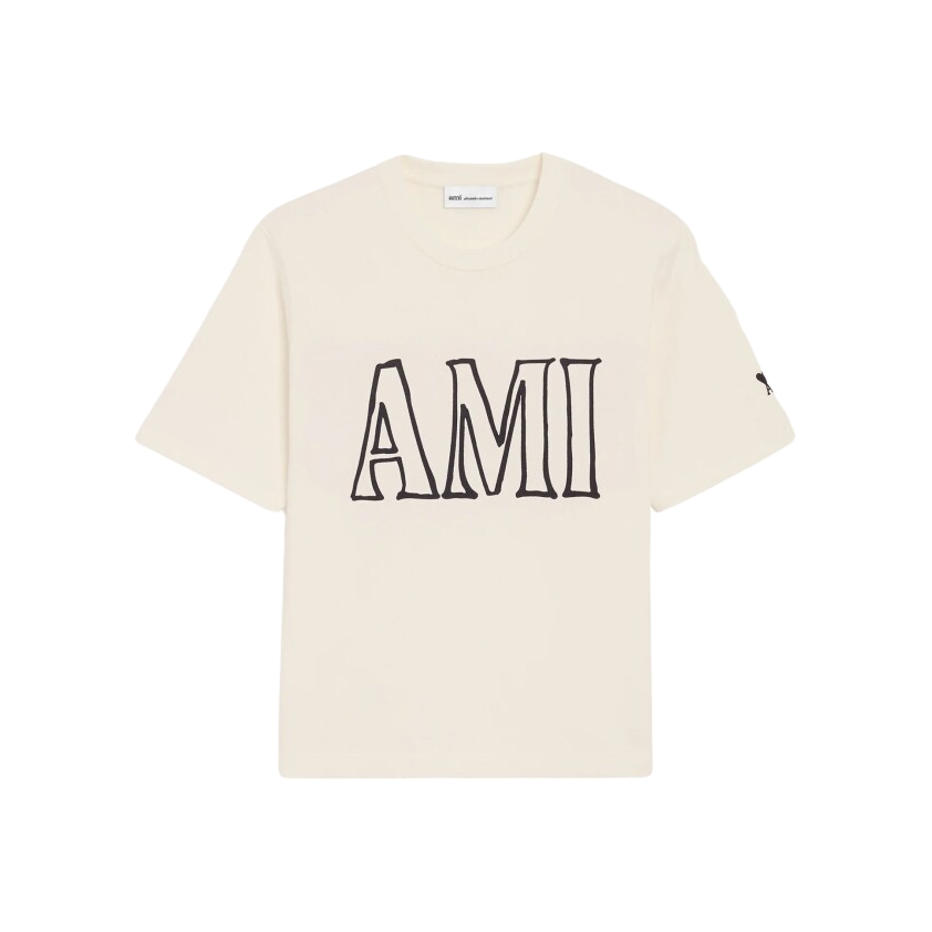 Ami Paris T-shirt Crème Logo