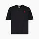 Ami Paris T-shirt Noir Ami de Coeur Rouge
