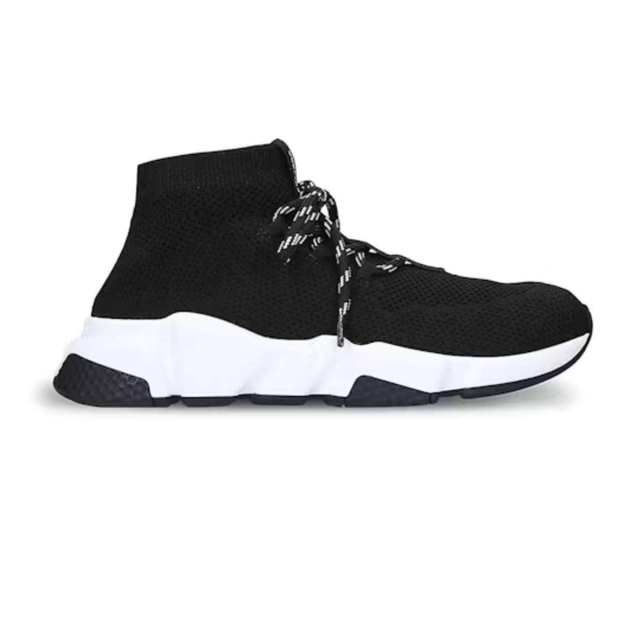 Balenciaga Speed Trainer Lace Up Black White Black
