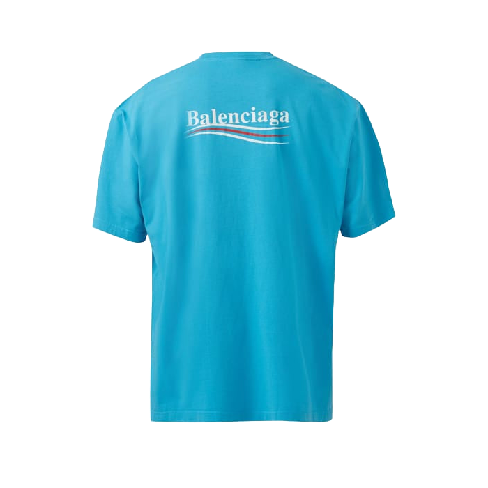Balenciaga T-Shirt Political Campaign Bleu clair