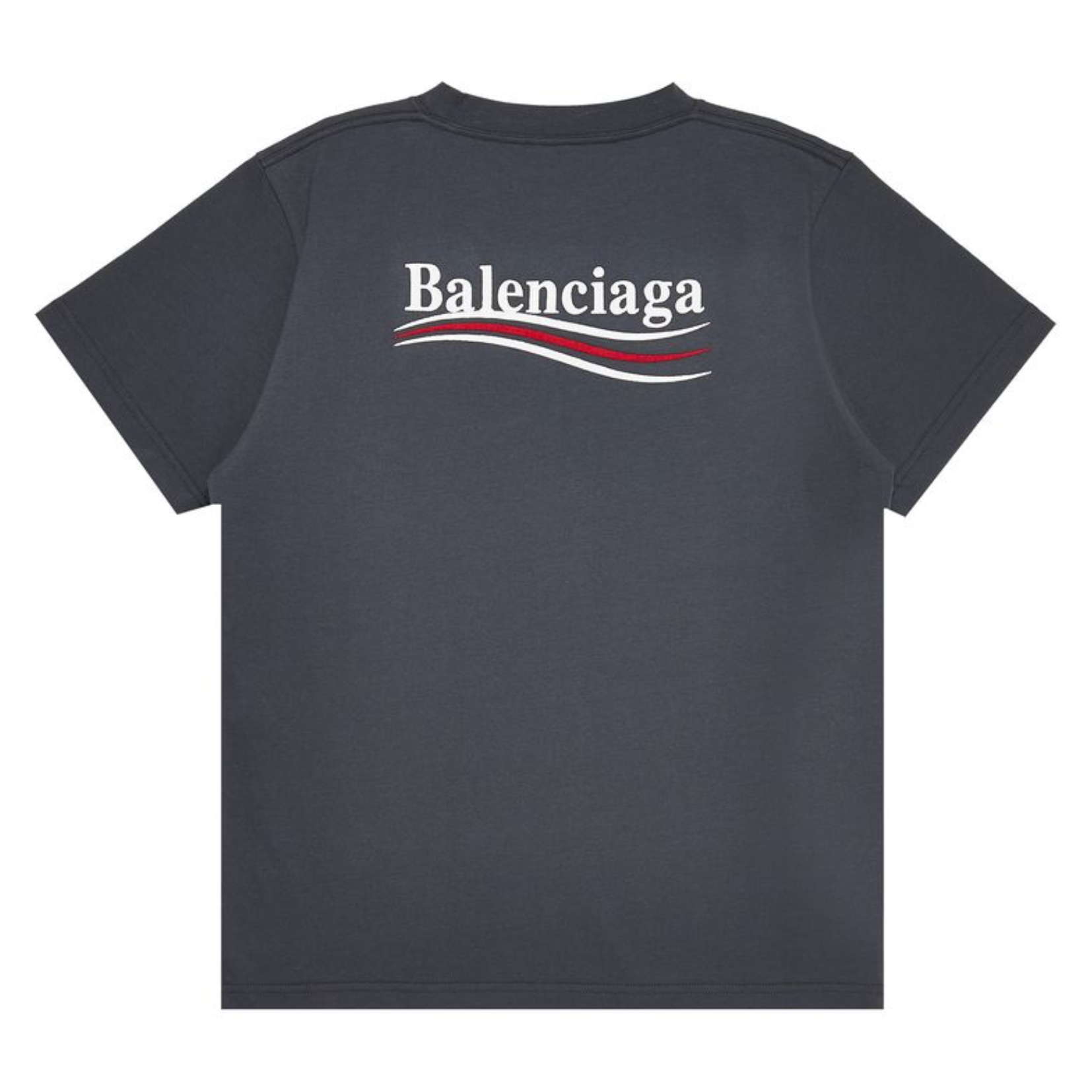 Balenciaga T-Shirt Political Campaign Logo Brodé Gris