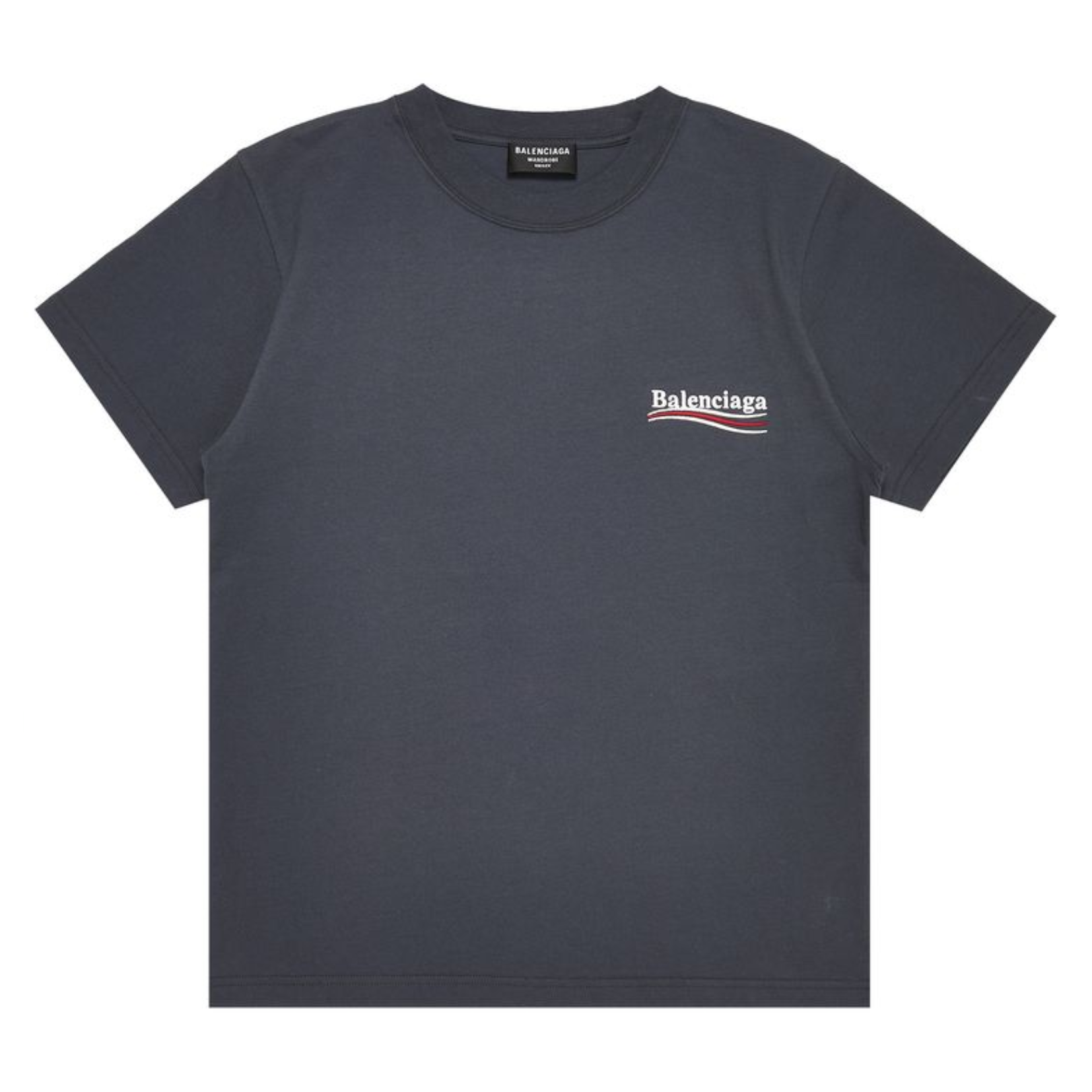 Balenciaga T-Shirt Political Campaign Logo Brodé Gris