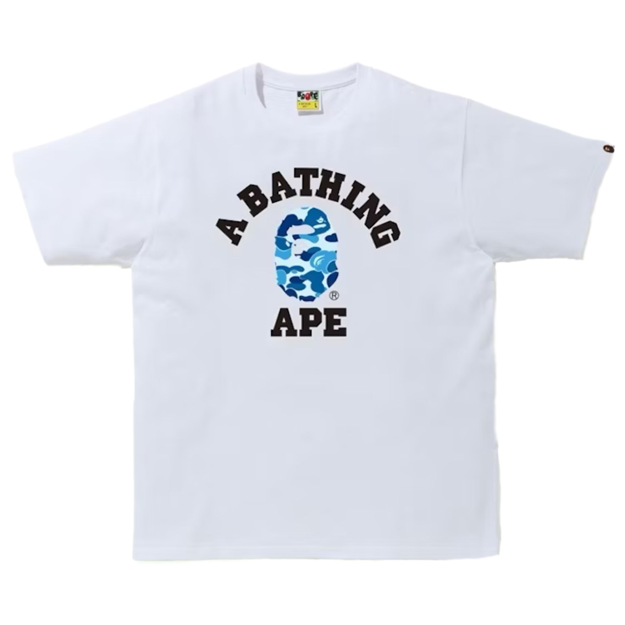 A Bathing Ape Bape ABC Camo College Tee White/Blue 2023