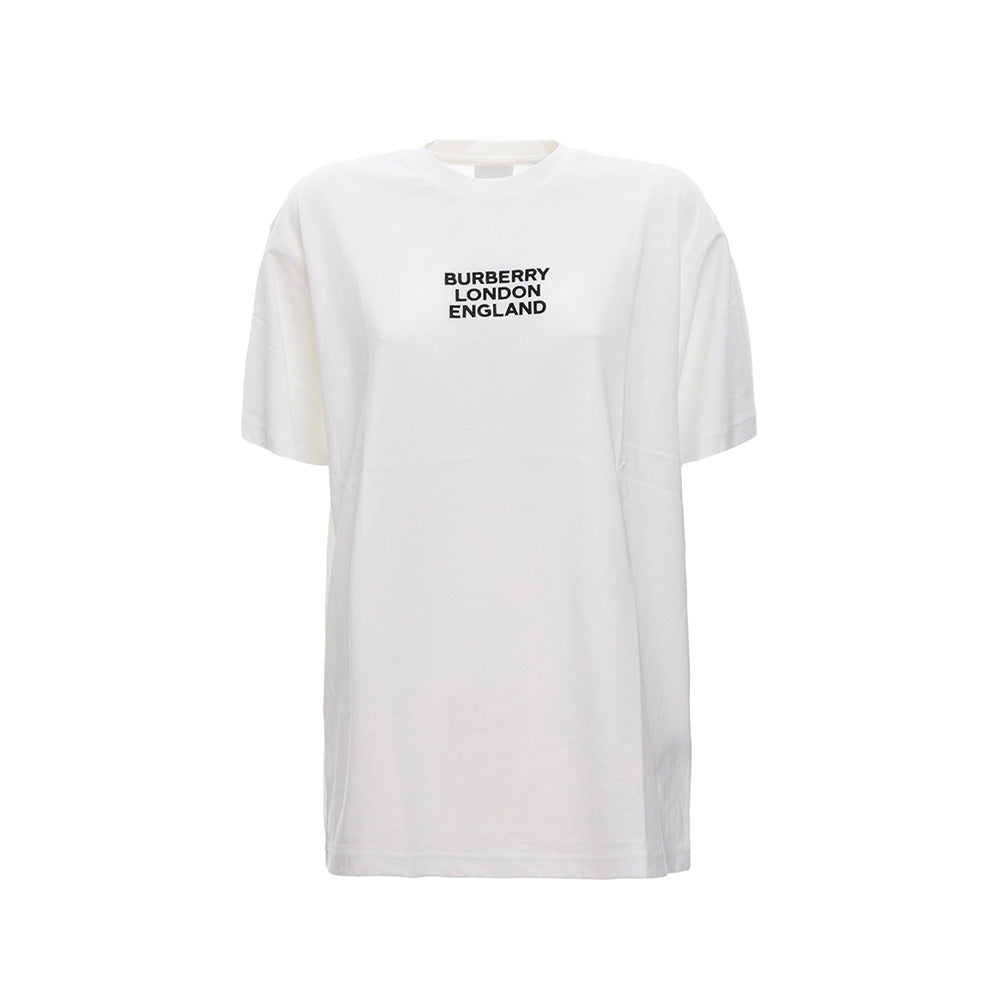 Burberry T-shirt Carrick Brodé Blanc