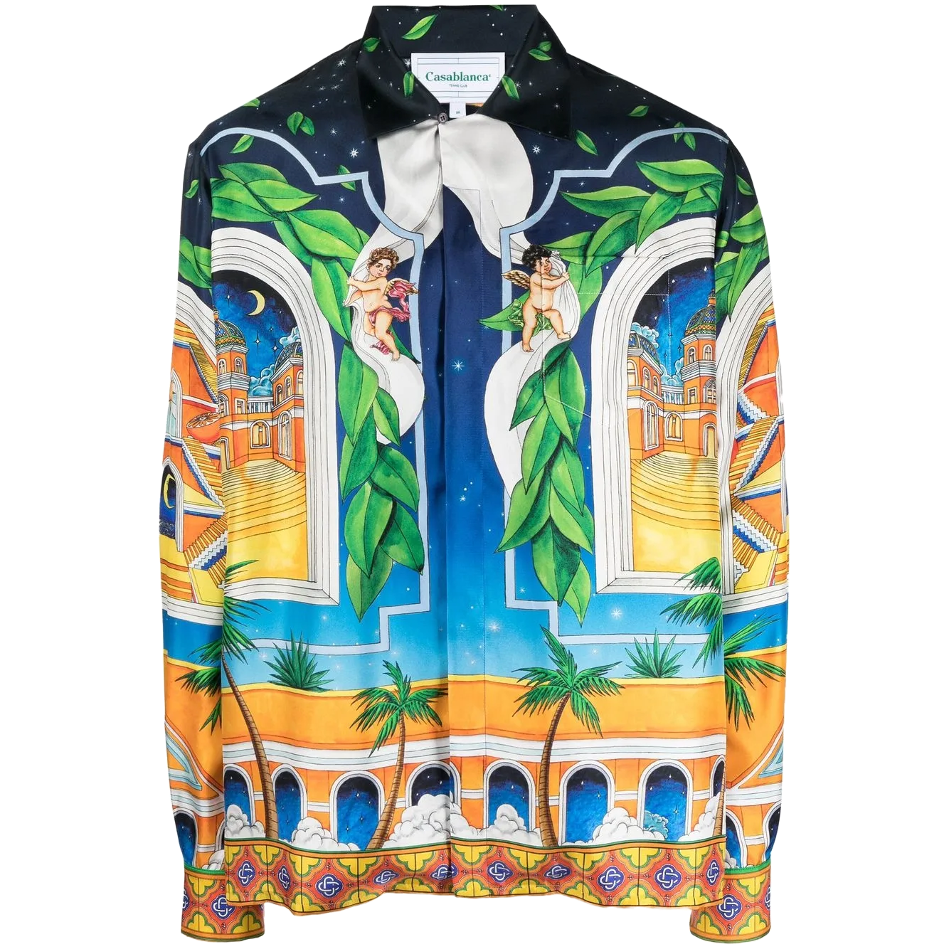 Casablanca chemise en soie à imprimé graphique