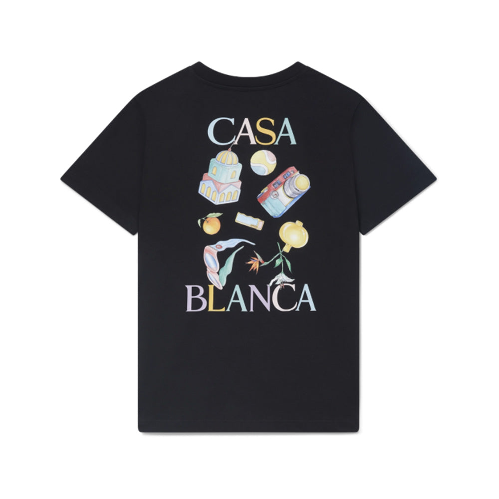 Casablanca T-shirt Objets en Vrac Noir