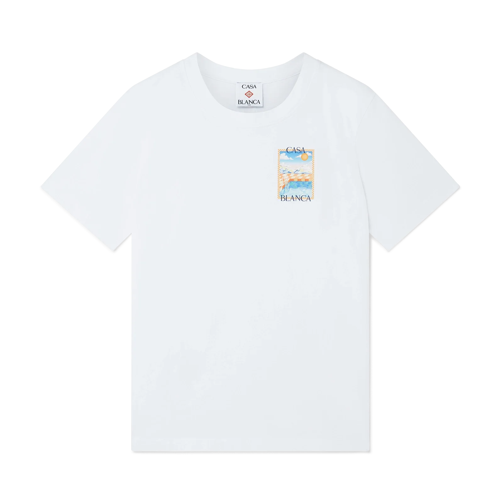 Casablanca T-shirt Surreal Pool Blanc