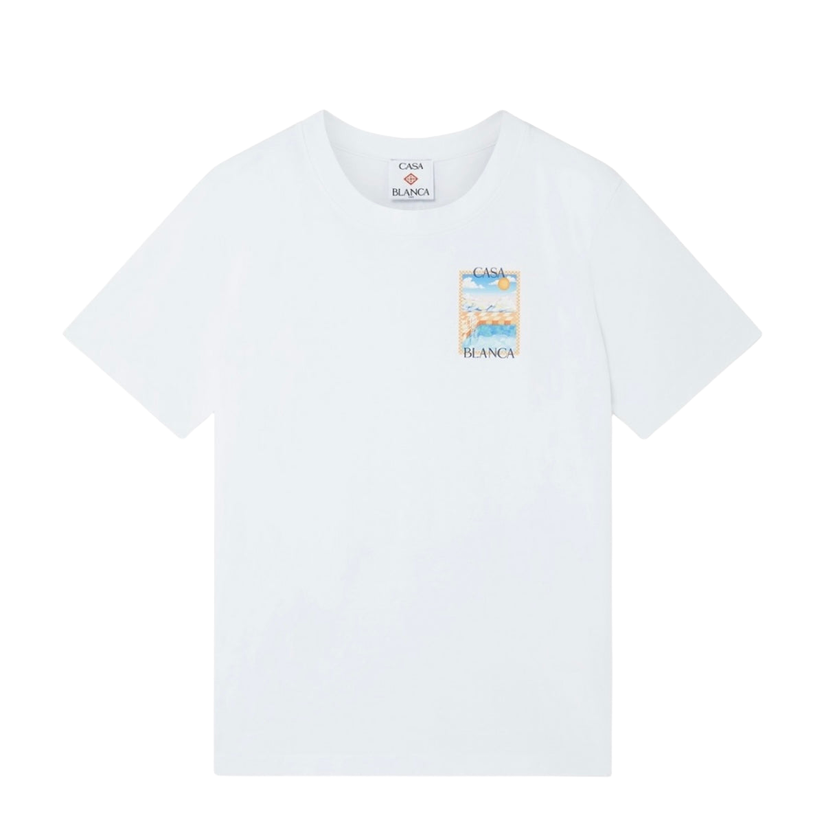 Casablanca T-shirt Surreal Pool Blanc