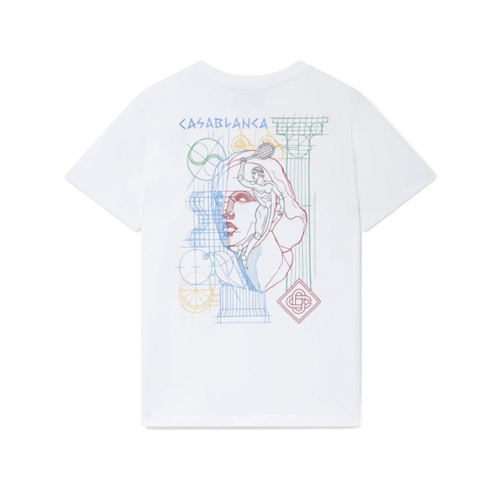 Casablanca T-shirt Tennis Play In Progress Blanc