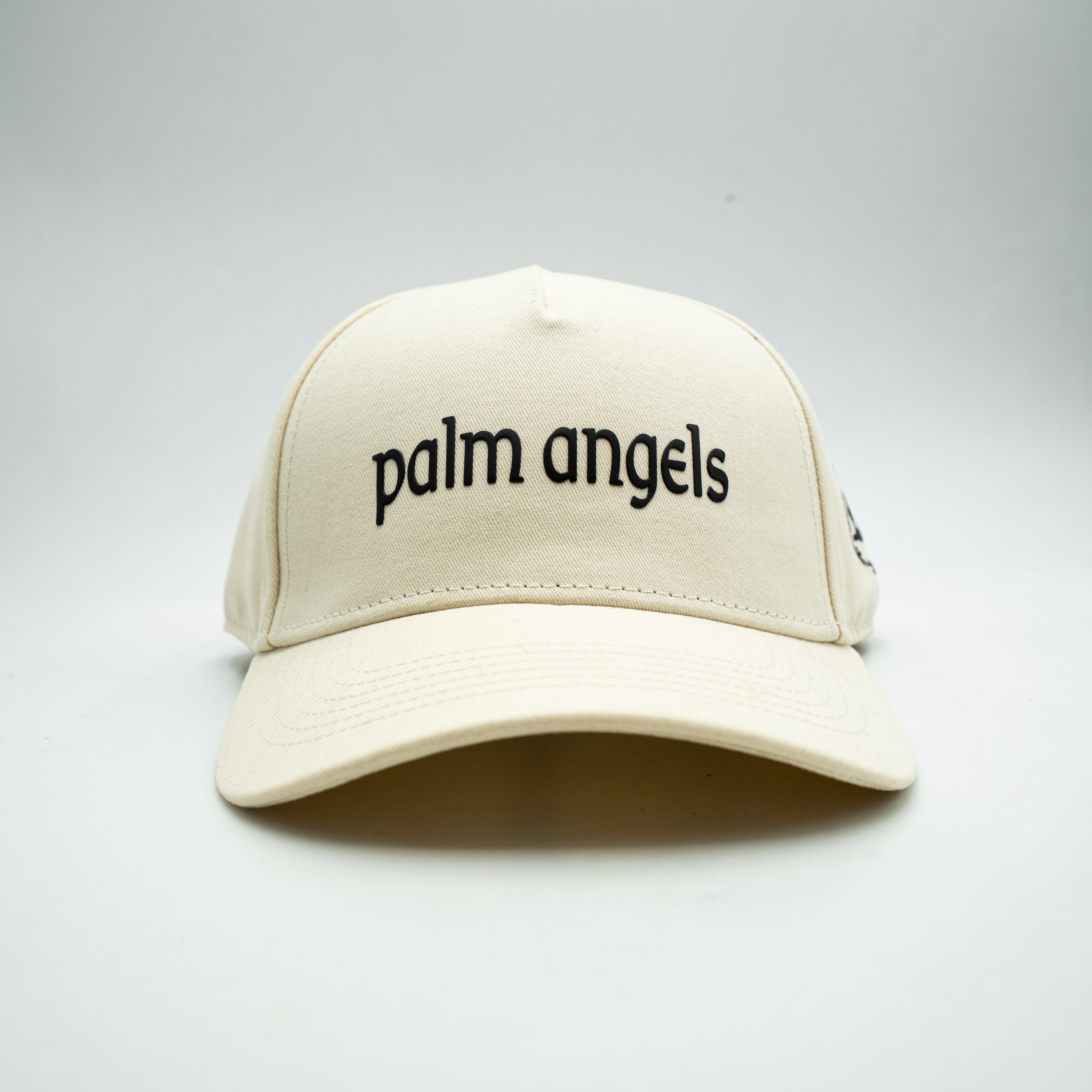 Casquette Palm Angels Blanc Logo Brodé Noir