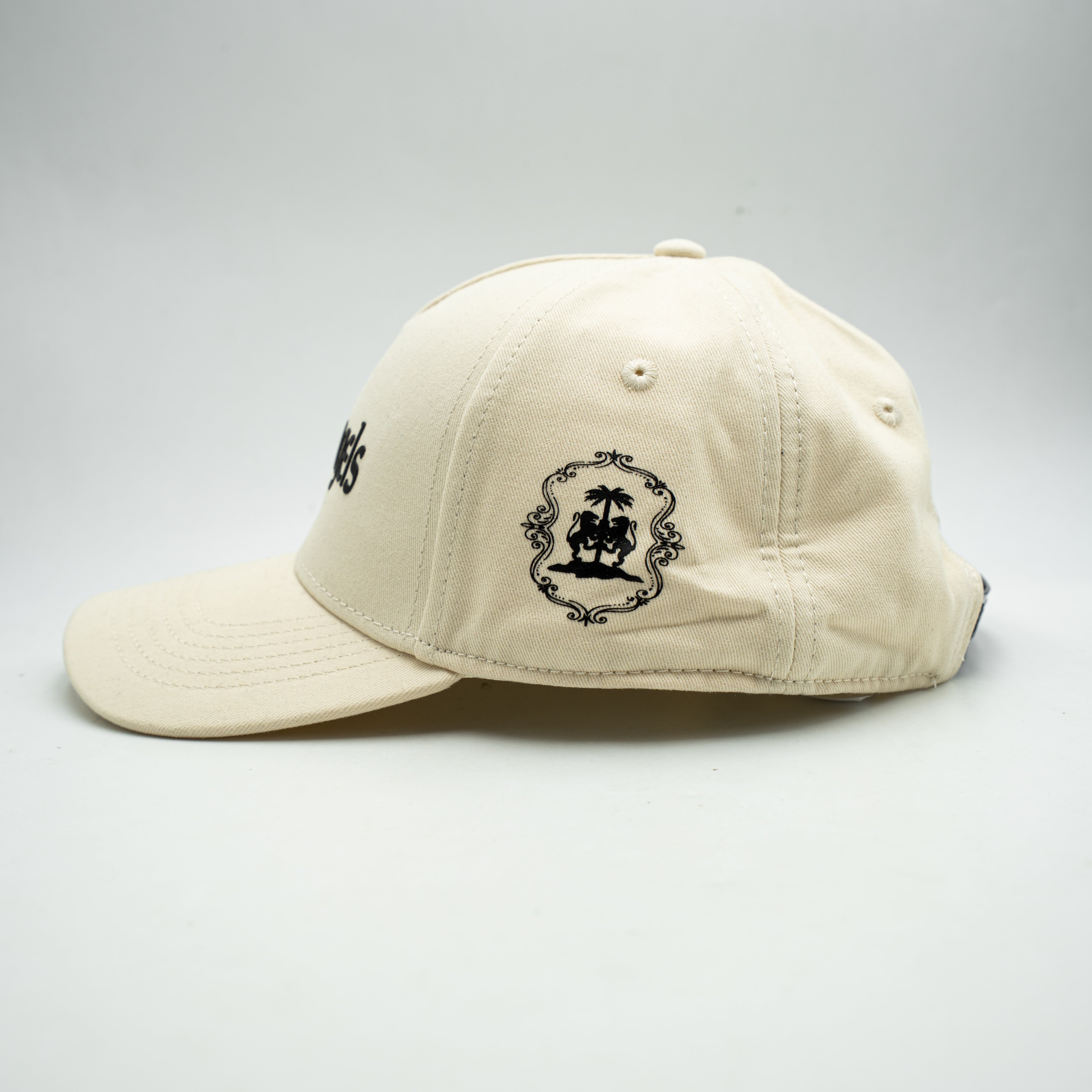 Casquette Palm Angels Blanc Logo Brodé Noir