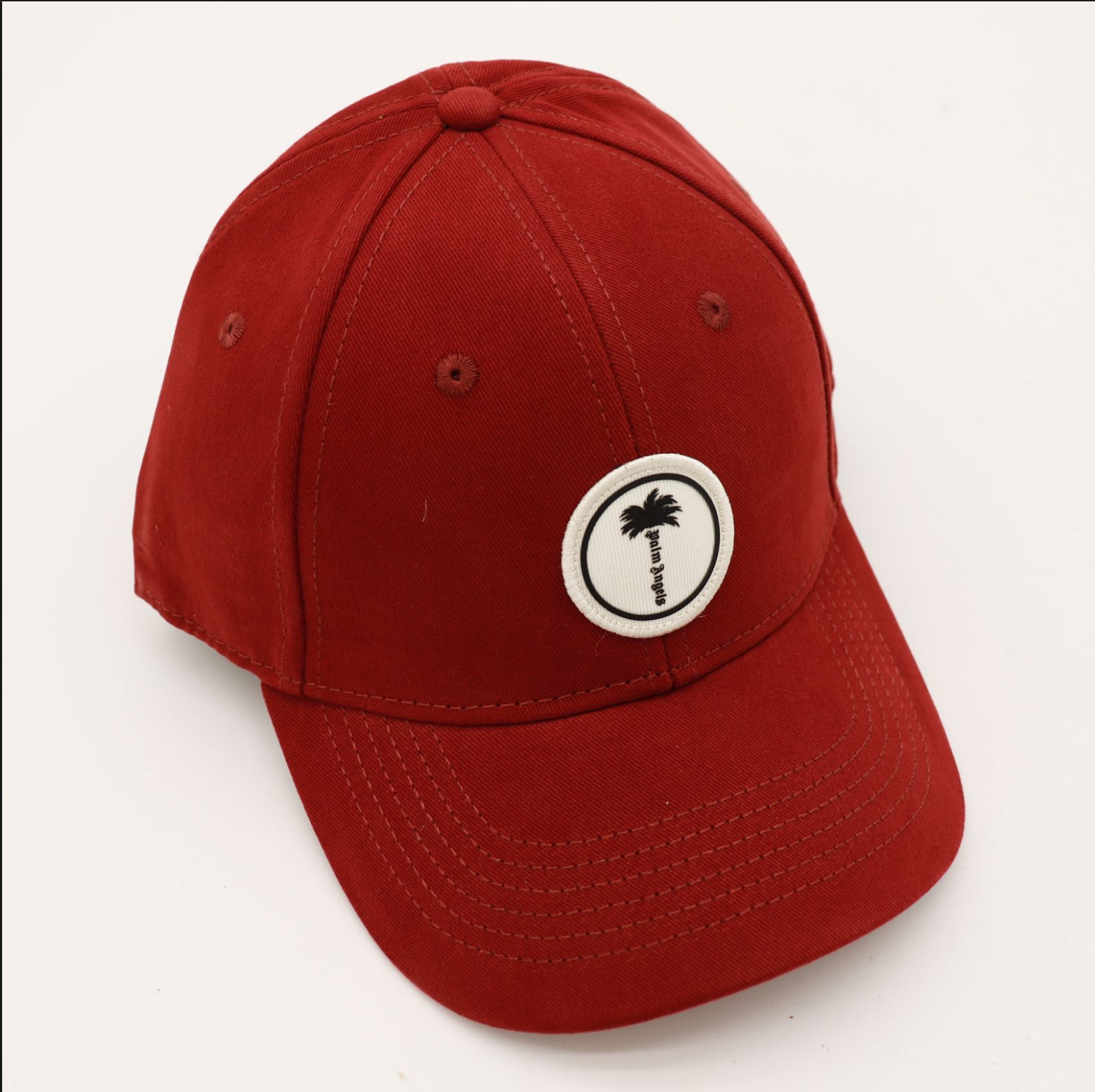Casquette Palm Angels Logo Brodé Palm Bordeaux