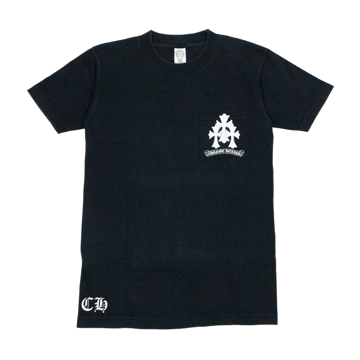 Chrome Hearts Black Logo 3 Cross Pocket T-Shirt