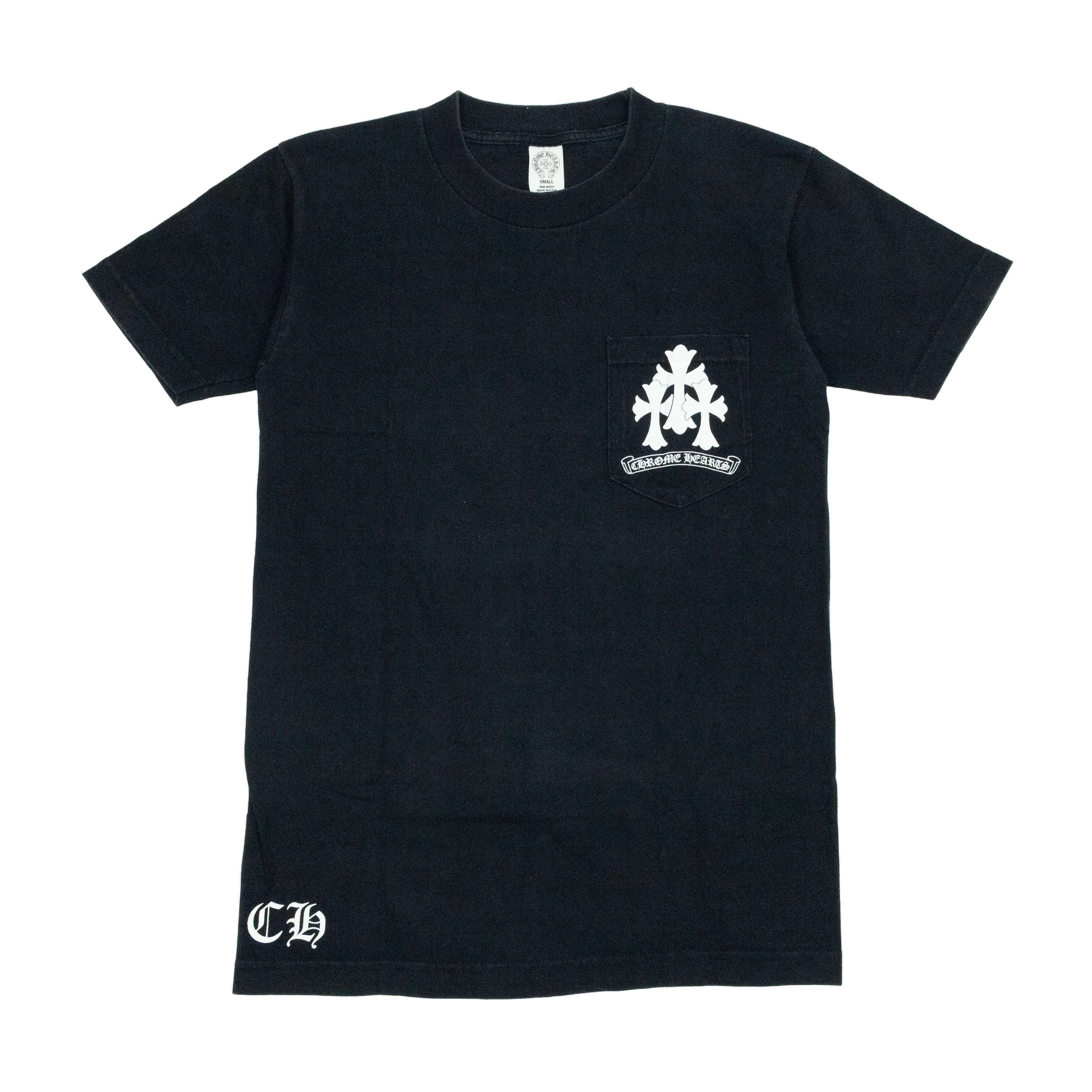 Chrome Hearts T-Shirt Logo 3 Croix Poche Noir