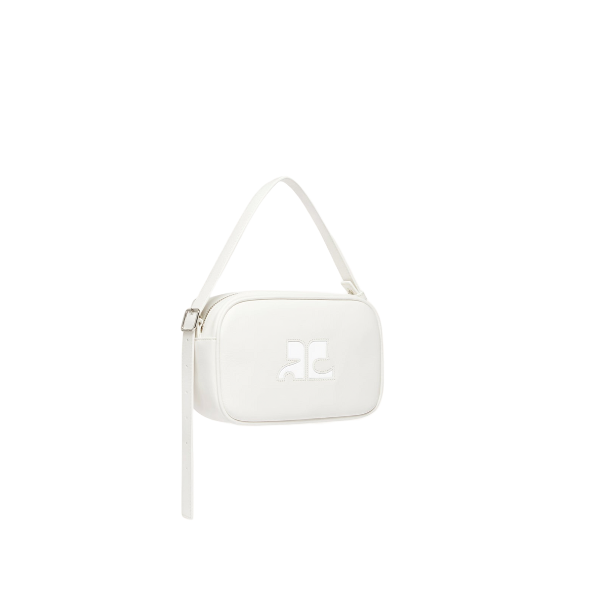 Courrèges Sac Camera Reedition  Blanc Cuir Lisse