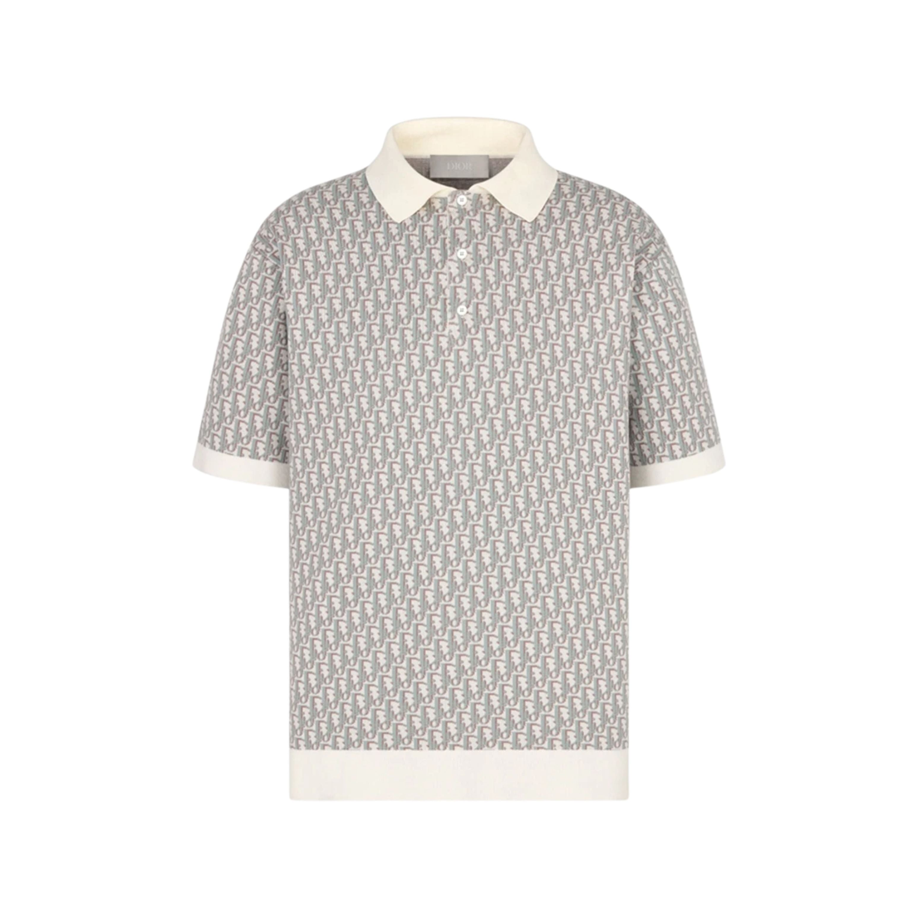 Dior T-Shirt Polo Oblique Bleu Marron
