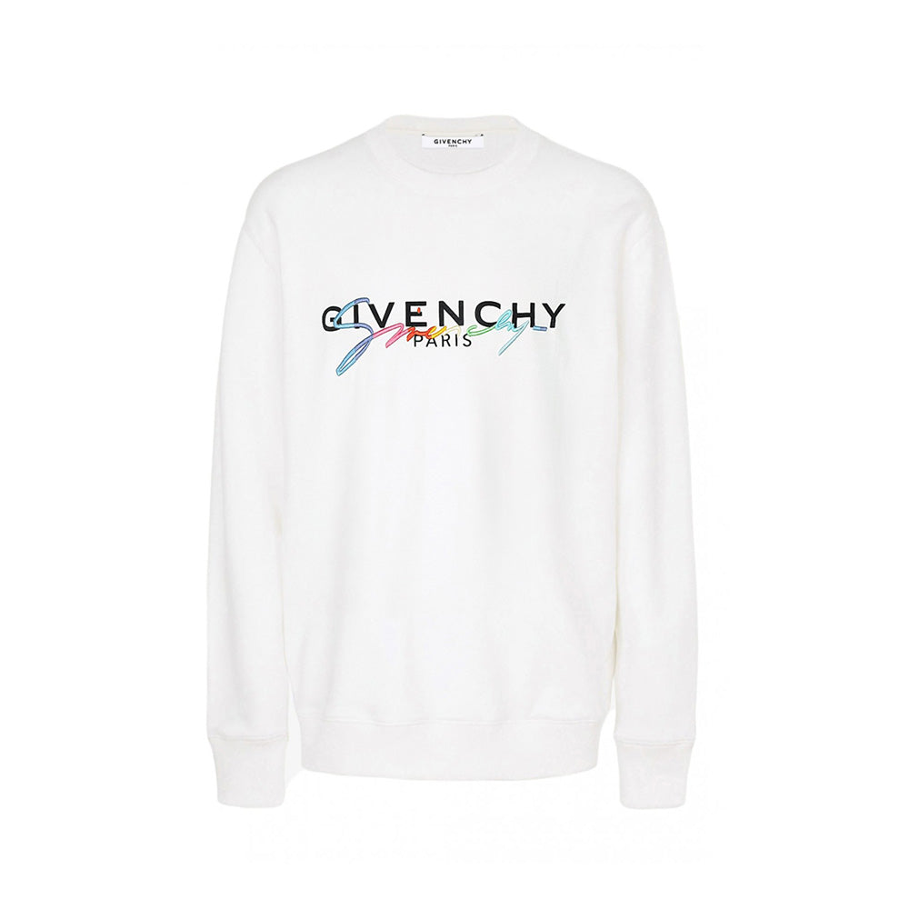 Givenchy Pull Logo Brodé Blanc