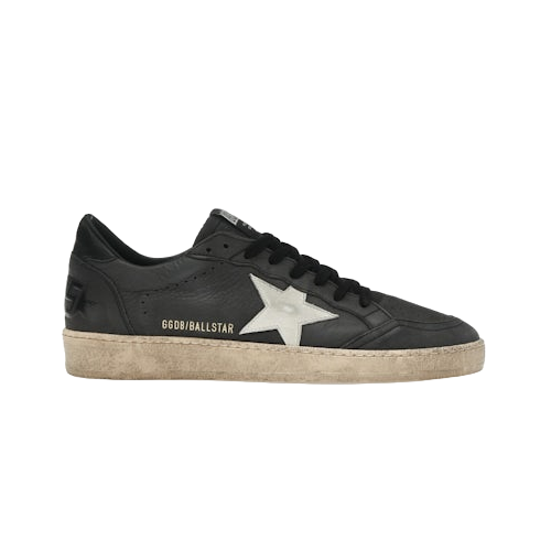 Golden Goose Ball-Star Low White Nappa Black Star