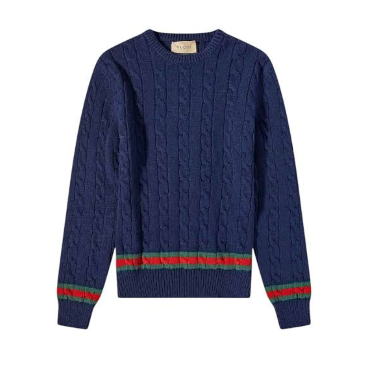 Gucci Striped Cable-knit Sweater Ink