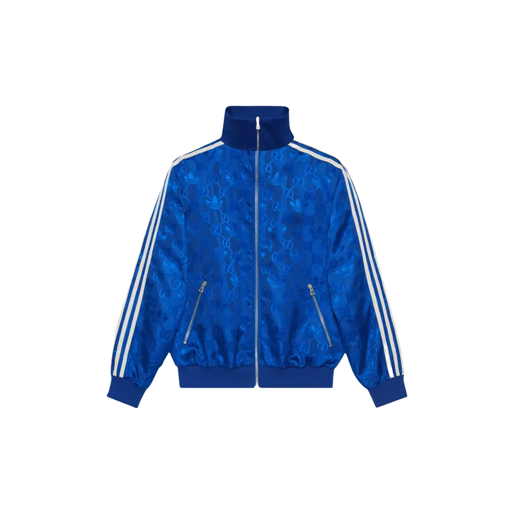 Gucci x adidas GG Trefoil Jacquard Jacket 'Cobalt Blue'