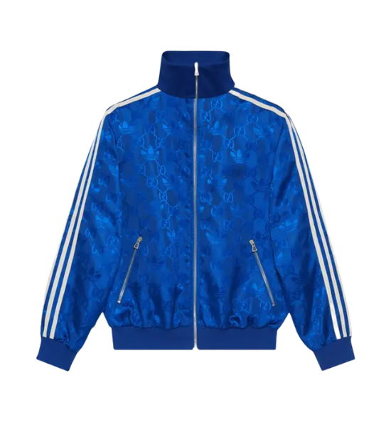 Gucci x adidas GG Trefoil Jacquard Jacket 'Cobalt Blue'