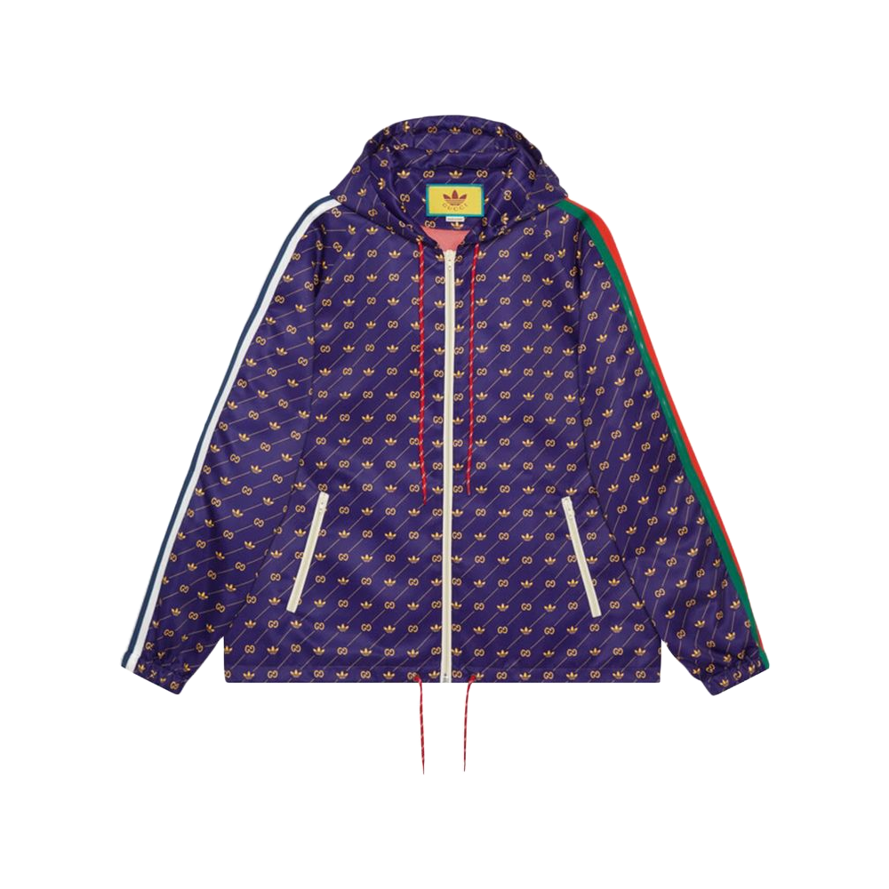 Gucci x Adidas Trefoil Print Jacket Blue Green