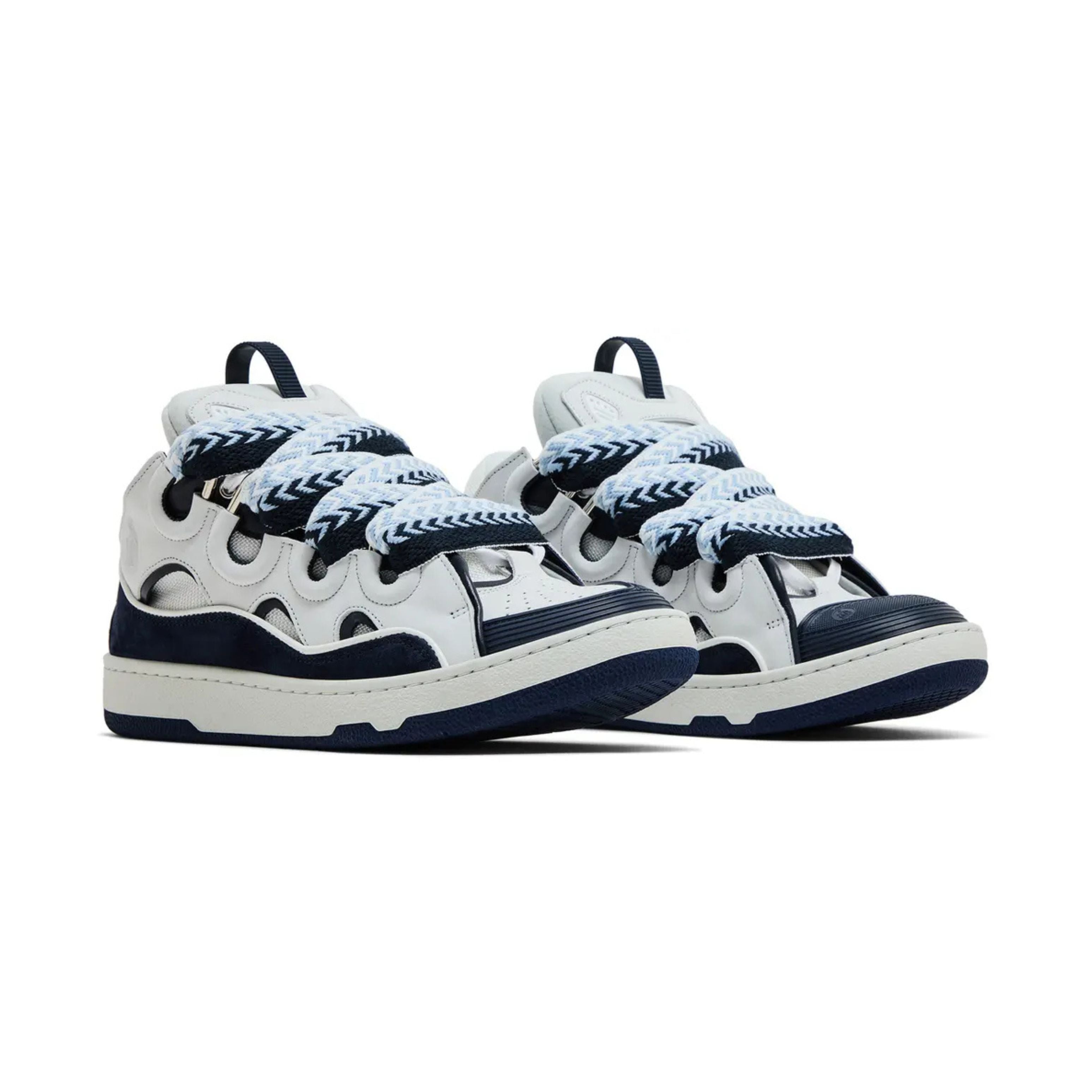 Lanvin Curb Sneakers White Navy Blue